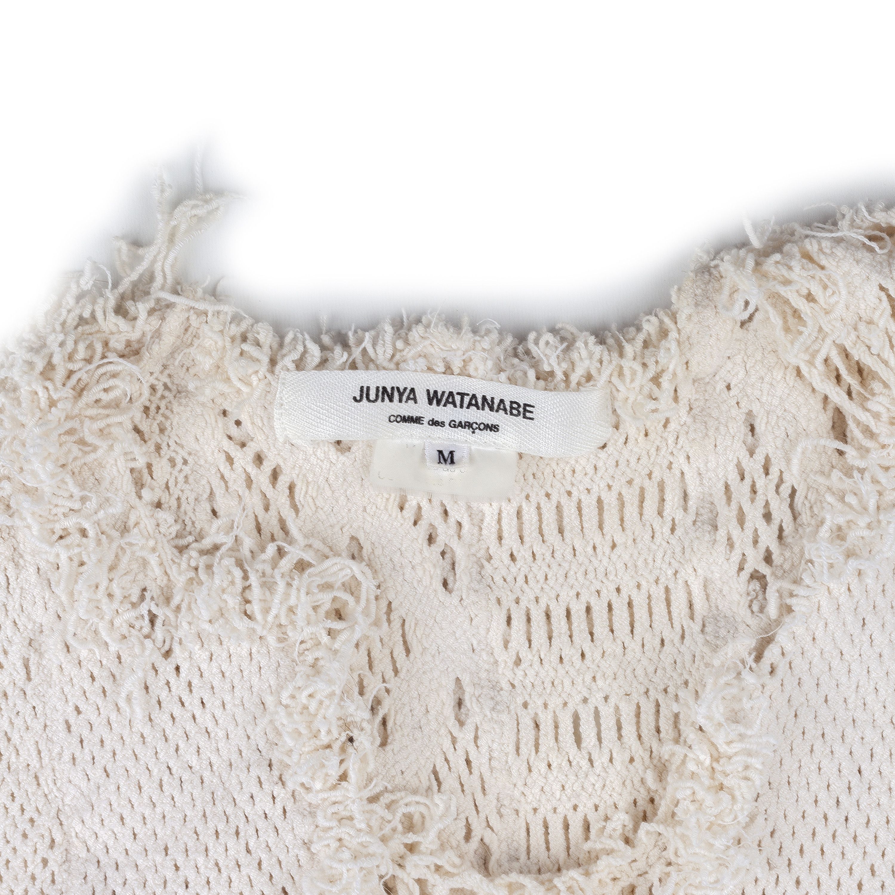 Comme des Garcons × Junya Watanabe Comme Des Garçons Crochet Asymmetrical Vintage Beige Top (M) Size M / US 6-8 / IT 42-44 - 6 Thumbnail