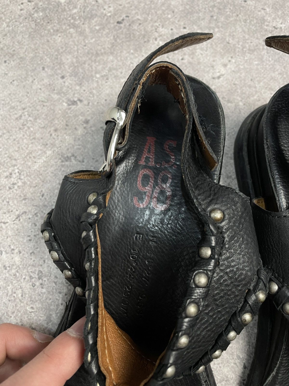 Vintage AS 98 Guidi Style Sandal High Leather Biker Boots