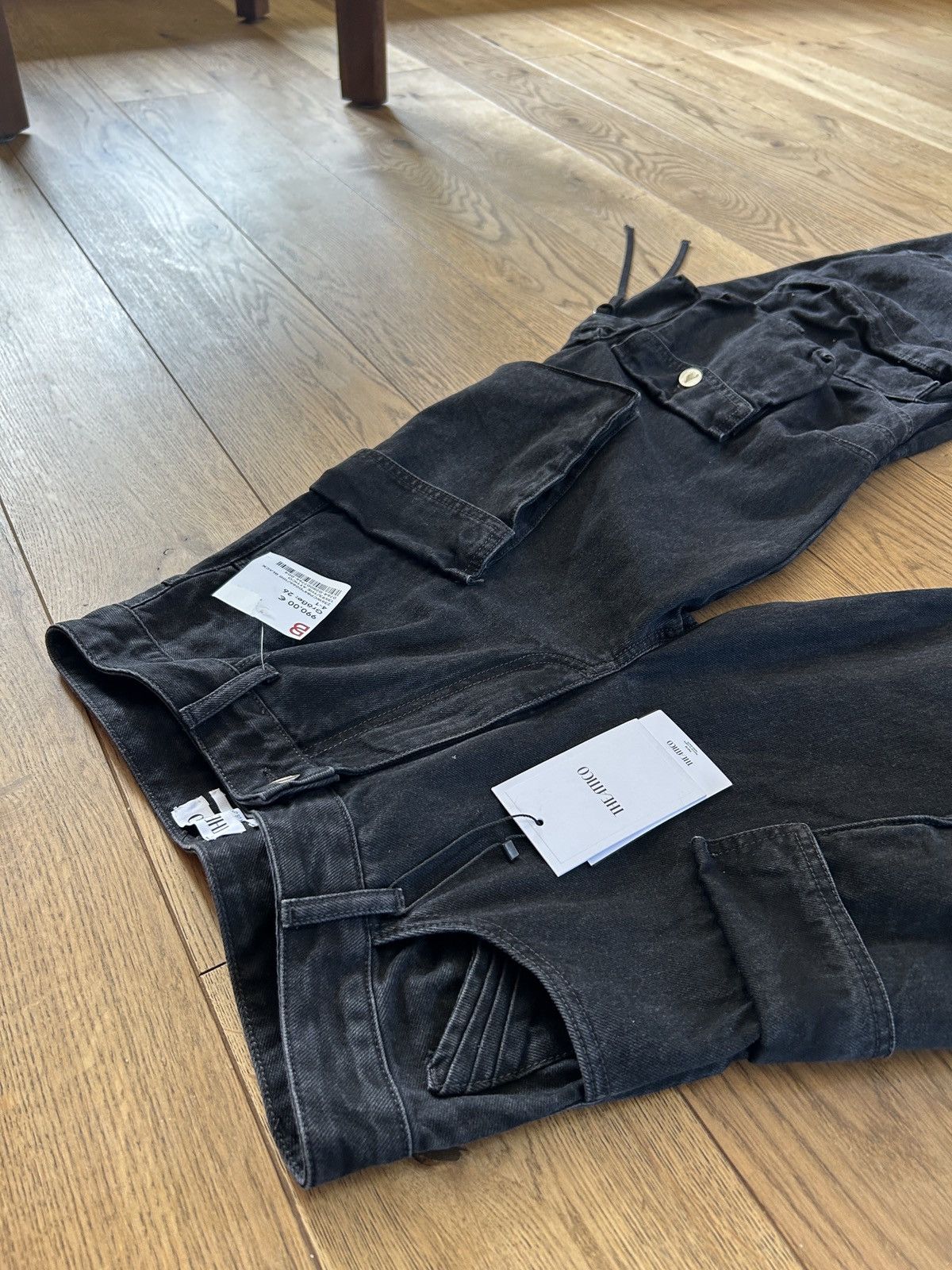 The Attico The Attico Fern Cargo Jeans Black Size 26" / US 2 / IT 38 - 7 Thumbnail