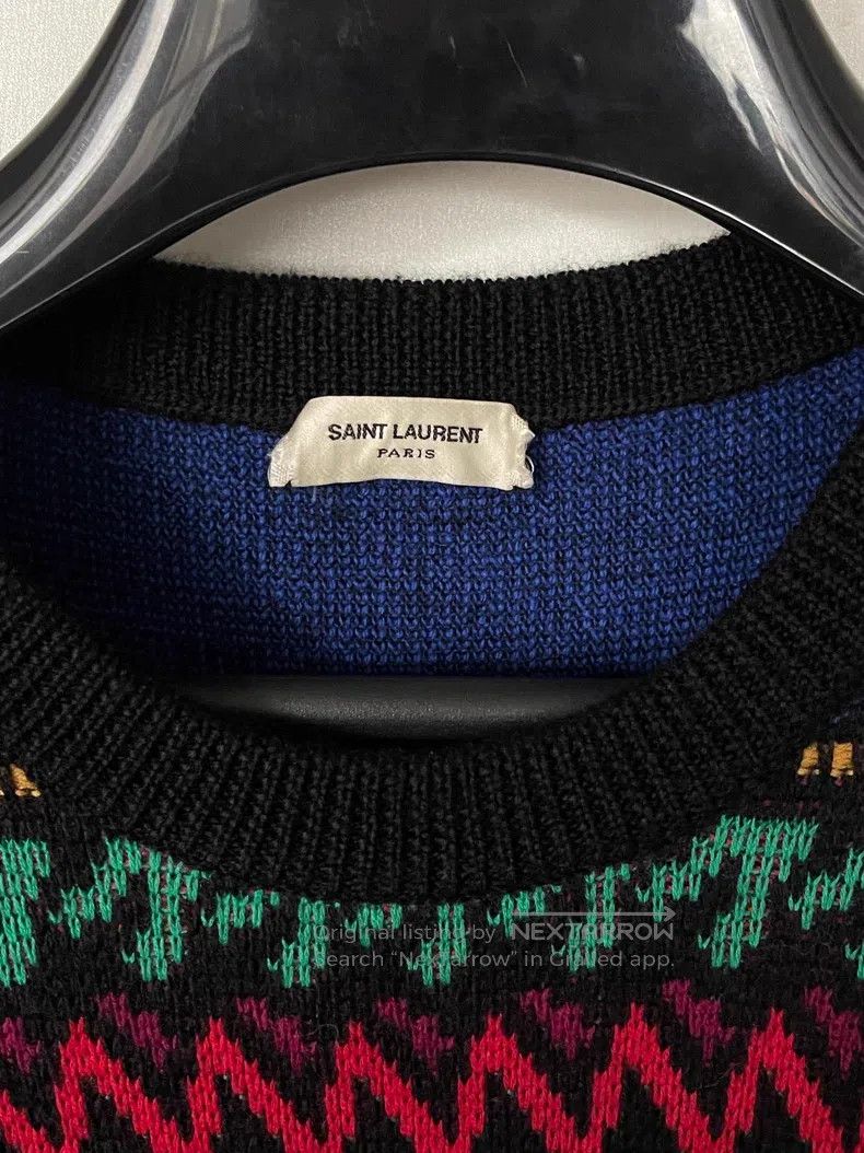 Saint Laurent Paris Saint Laurent Paris Ethnic Spider Wool Sweater Size US L / EU 52-54 / 3 - 3 Thumbnail