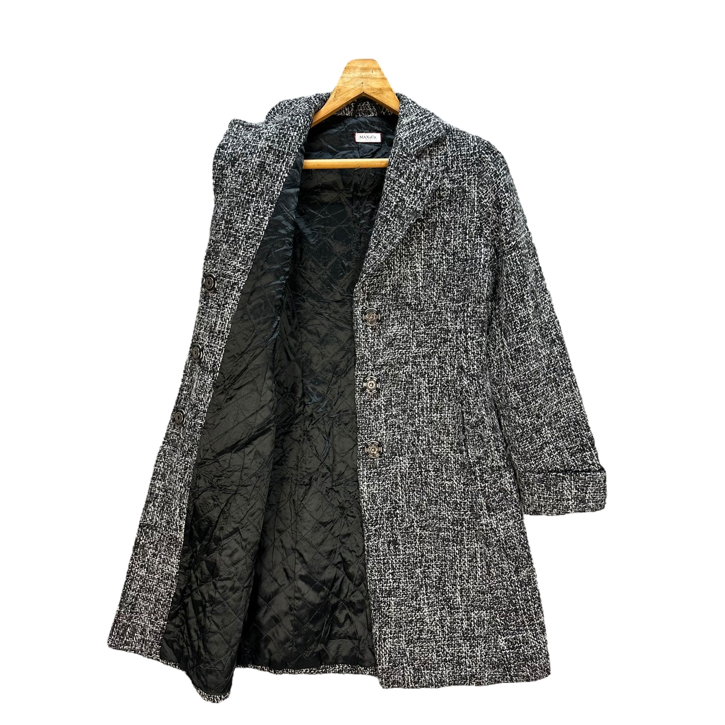 MAX&Co. MAX & CO active Tweed Long Coat Jacket #A53-1222 Size XS / US 0-2 / IT 36-38 - 7 Thumbnail