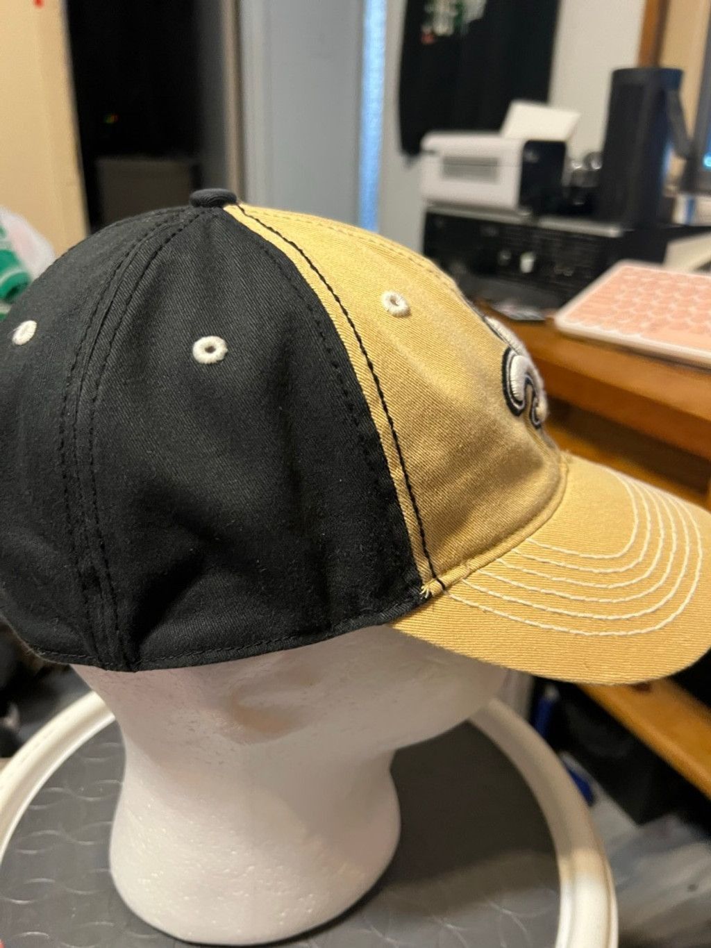47 Brand Men's '47 Brand New Orleans Saints Tan Black Fitted Hat Size ONE SIZE - 4 Thumbnail
