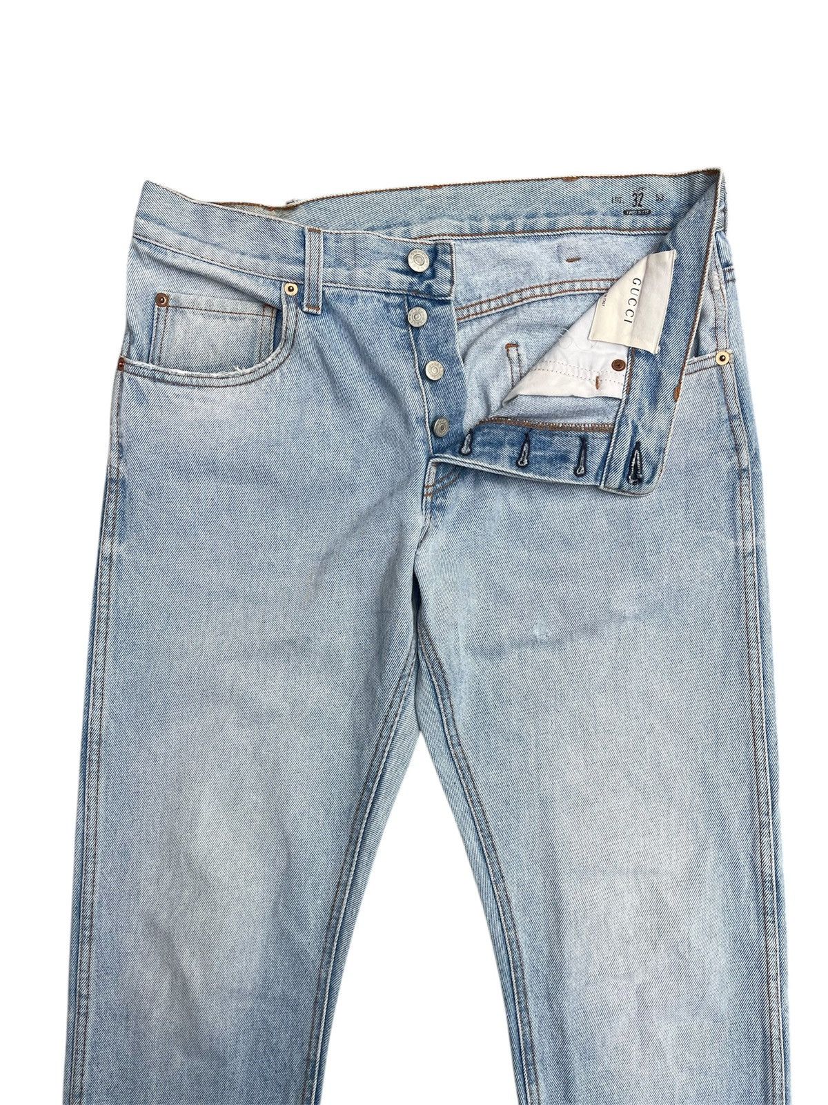 Gucci Vintage Gucci Web Stripe Cuff Denim Jeans Distressed Size US 32 / EU 48 - 9 Thumbnail