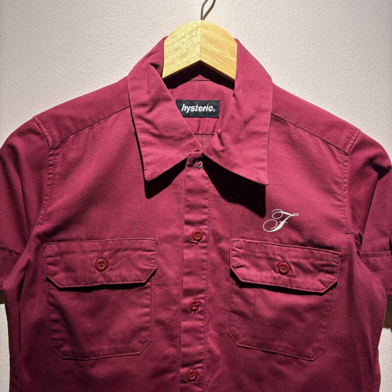 Hysteric Glamour Hysteric Glamour Red Burgundy Girl Short-Sleeved Work Shirt Size US S / EU 44-46 / 1 - 3 Thumbnail