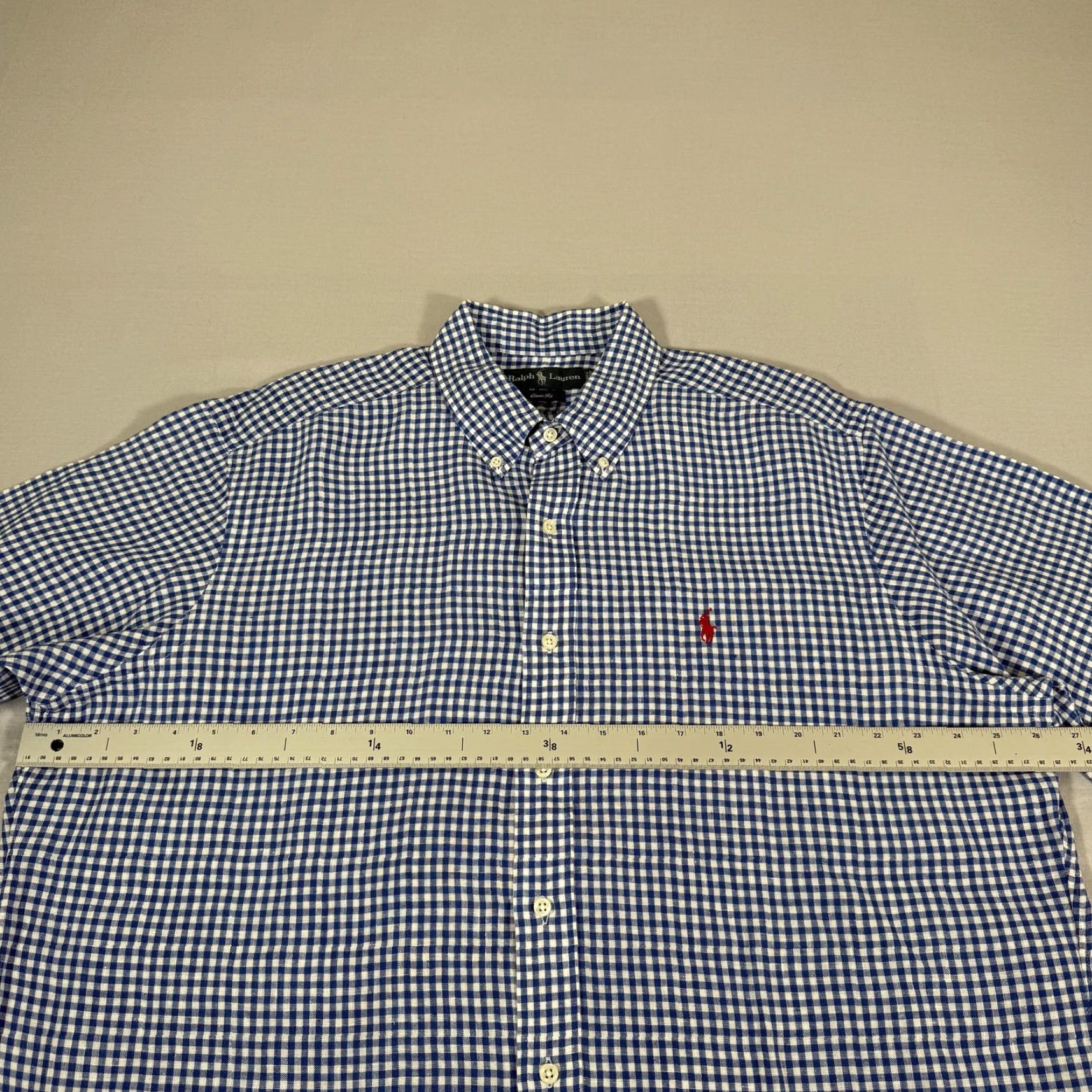 Polo Ralph Lauren Polo Ralph Lauren Shirt Mens XL Casual Short Sleeve Gingham Check Button-Up Blue White Size US XL / EU 56 / 4 - 3 Thumbnail