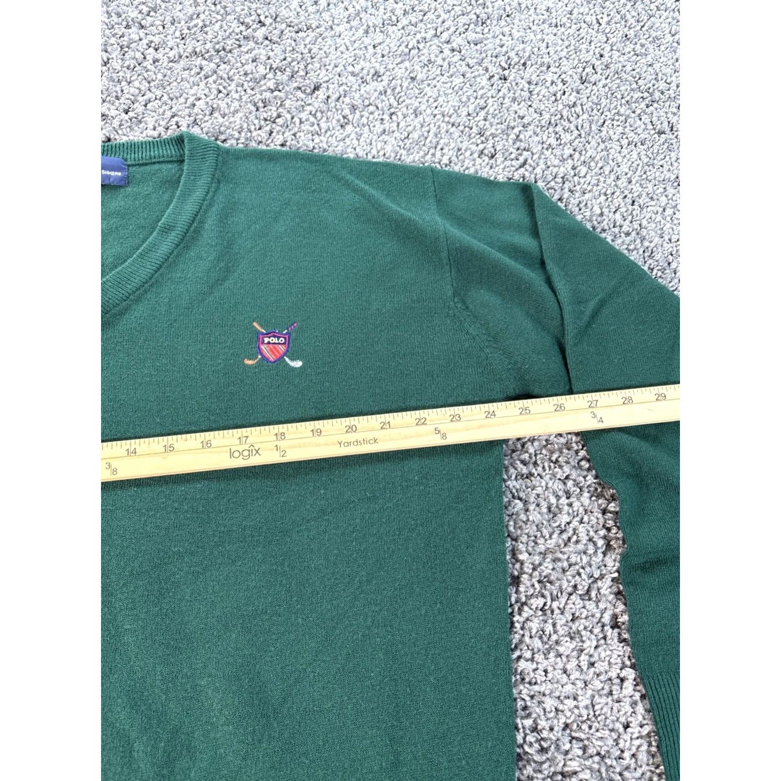 Polo Ralph Lauren Polo Ralph Lauren Polo Pullover V-Neck Sweater Cashmere Fine Knit Mens L Green Long Sleeve Size US L / EU 52-54 / 3 - 3 Thumbnail