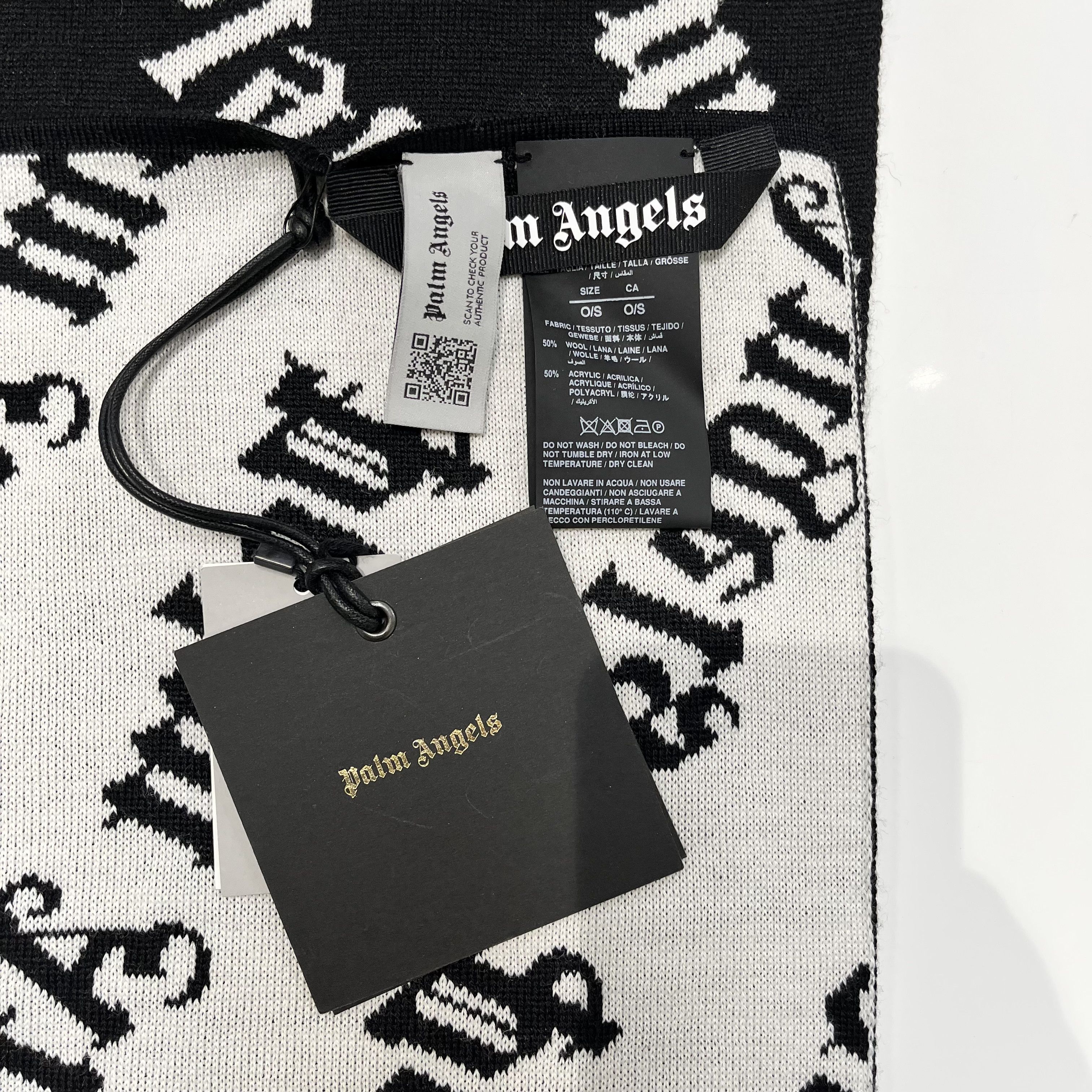 Palm Angels Palm Angels Scarf Black/White Size ONE SIZE - 7 Thumbnail