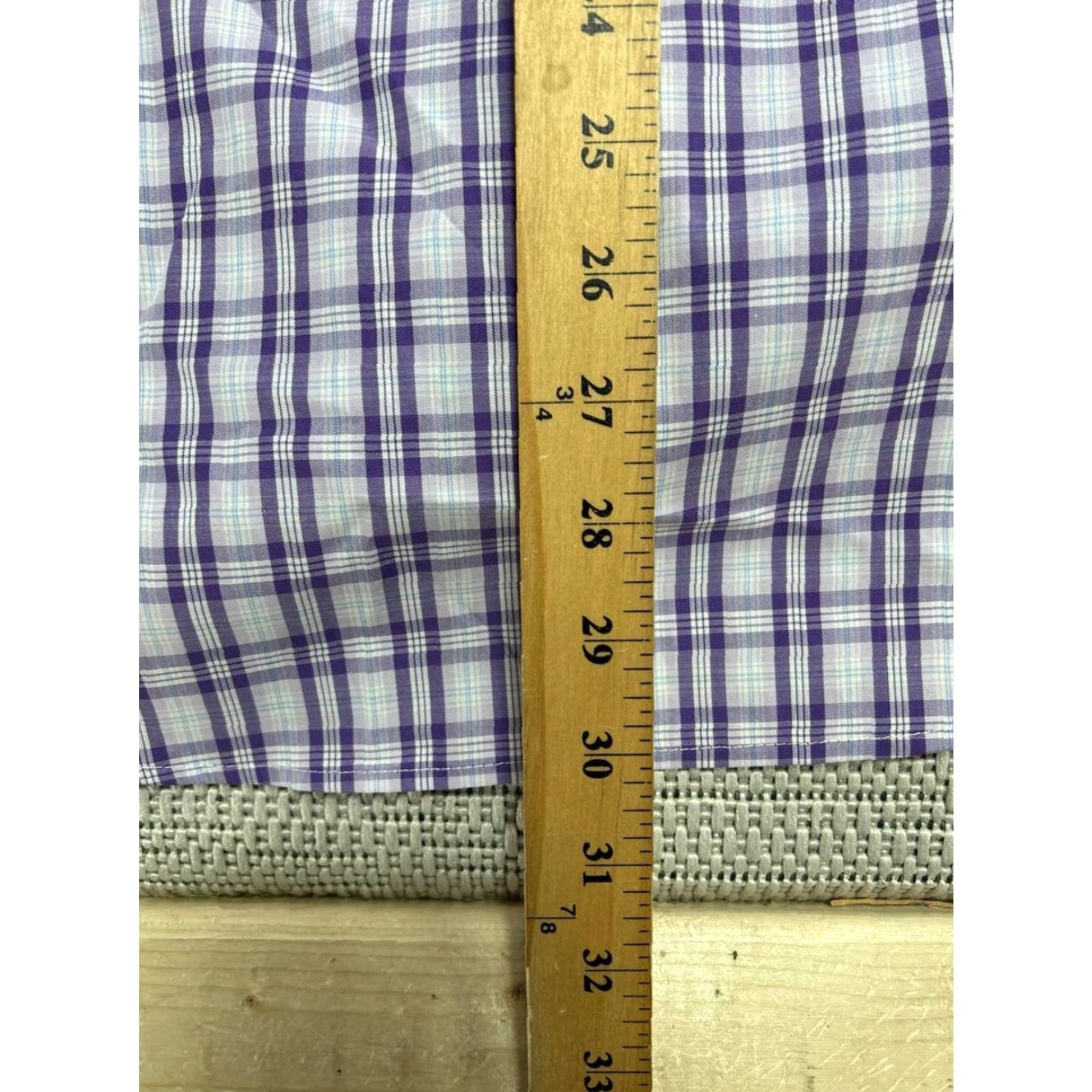 Banana Republic Banana Republic Dress Shirt Mens Medium Purple Plaid Classic Fit Non Iron New Shirt M Purple Banana Republic Mens Classic Fit Non-Iron Dress Shirt Size 40R - 7 Thumbnail