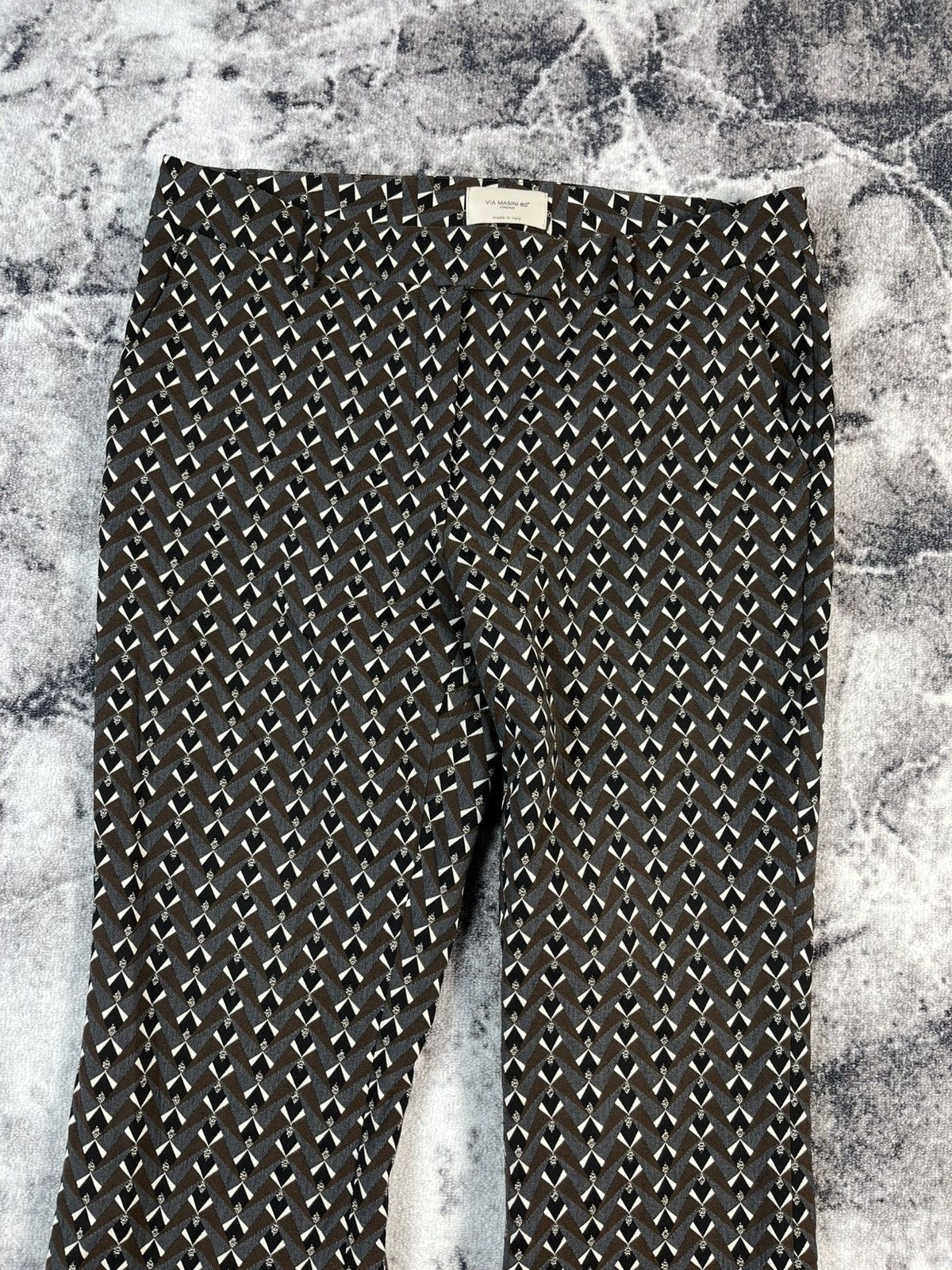 Other Via Masini 80 Geometric Pants Italy Size 48 Pattern Size 34" / US 12 / IT 48 - 3 Thumbnail
