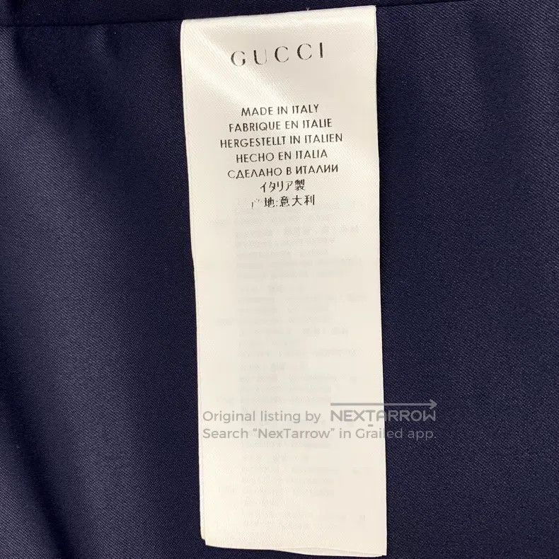 Gucci Gucci Dark blue logo anchor metal buckle lapel long-sleeve Size 48R - 7 Thumbnail