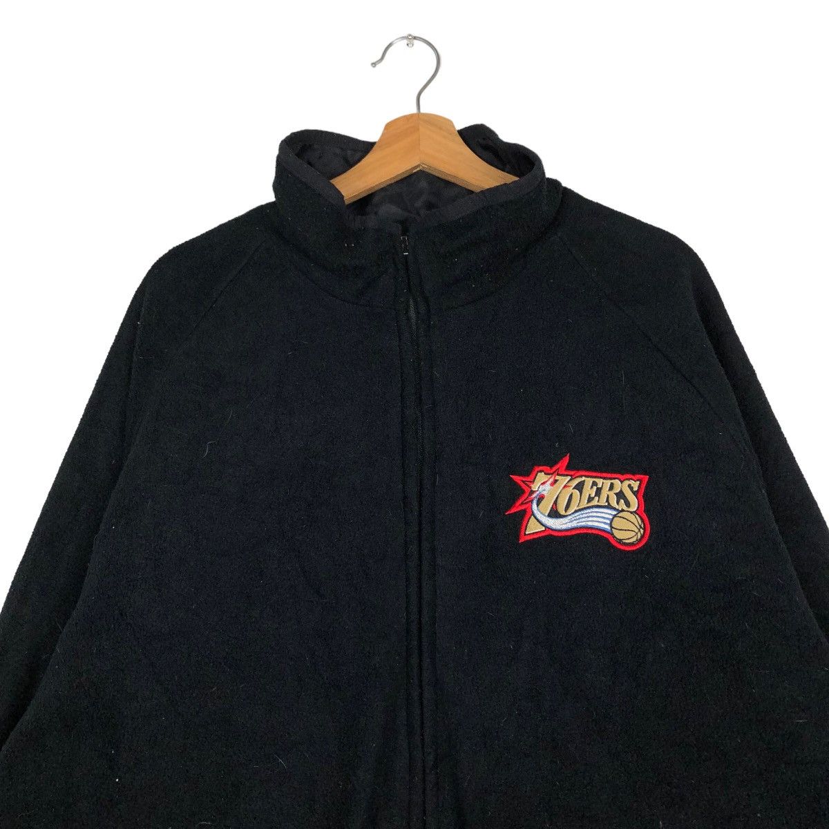 NBA 🔥Vintage Nylon Bomber Jacket NBA 76Ers Big Logo Size US XL / EU 56 / 4 - 17 Thumbnail