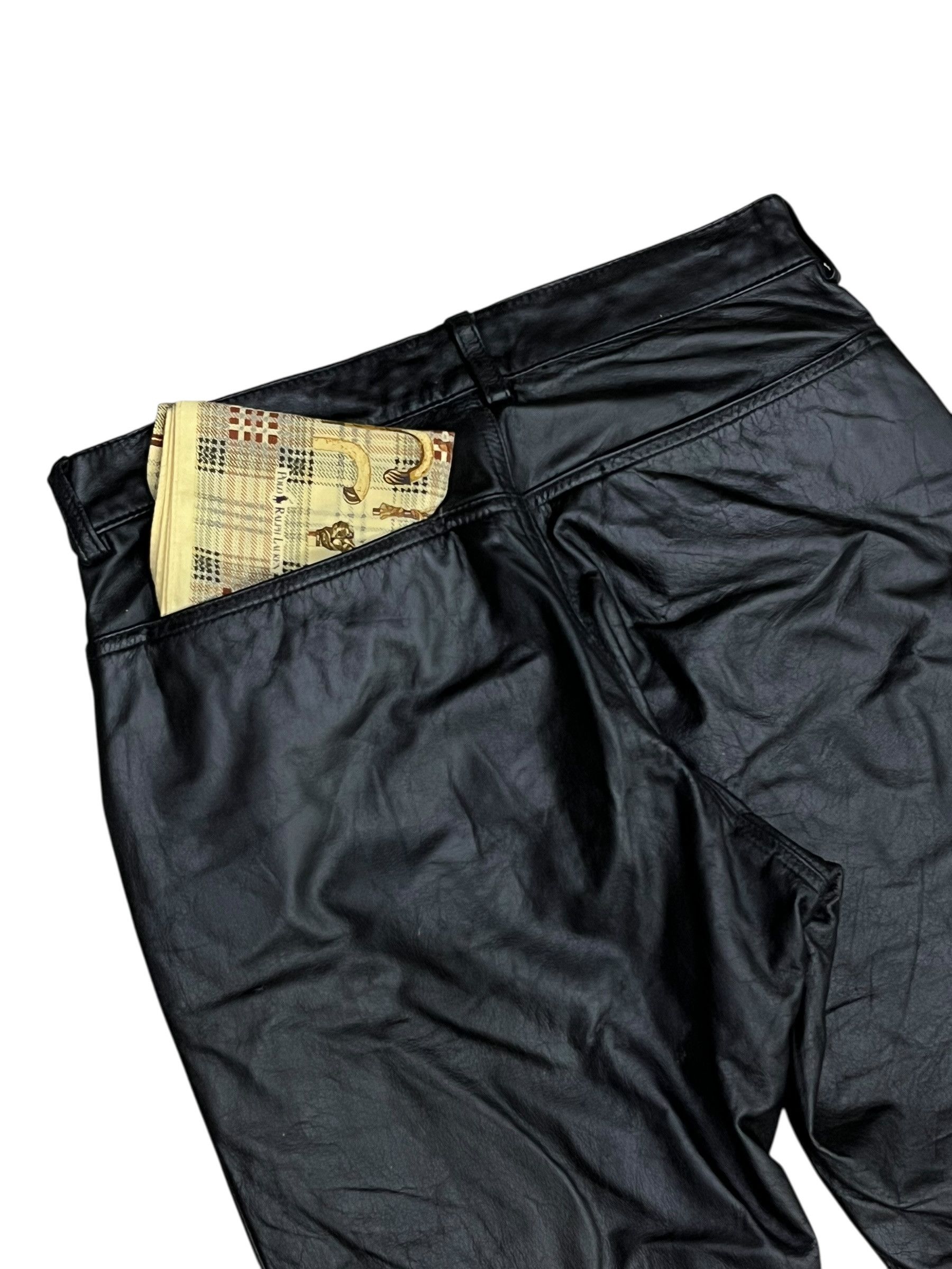 Genuine Leather 🔥90’s NICOLE MATSUDA Black Punk Flare Light Leather Pants Size US 28 / EU 44 - 9 Thumbnail