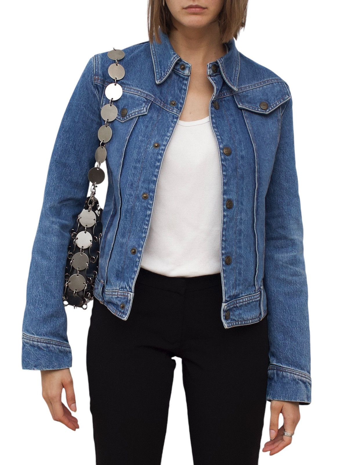 Just Cavalli Vintage Just Cavalli asymmetrical denim jacket Size S / US 4 / IT 40 - 2 Thumbnail