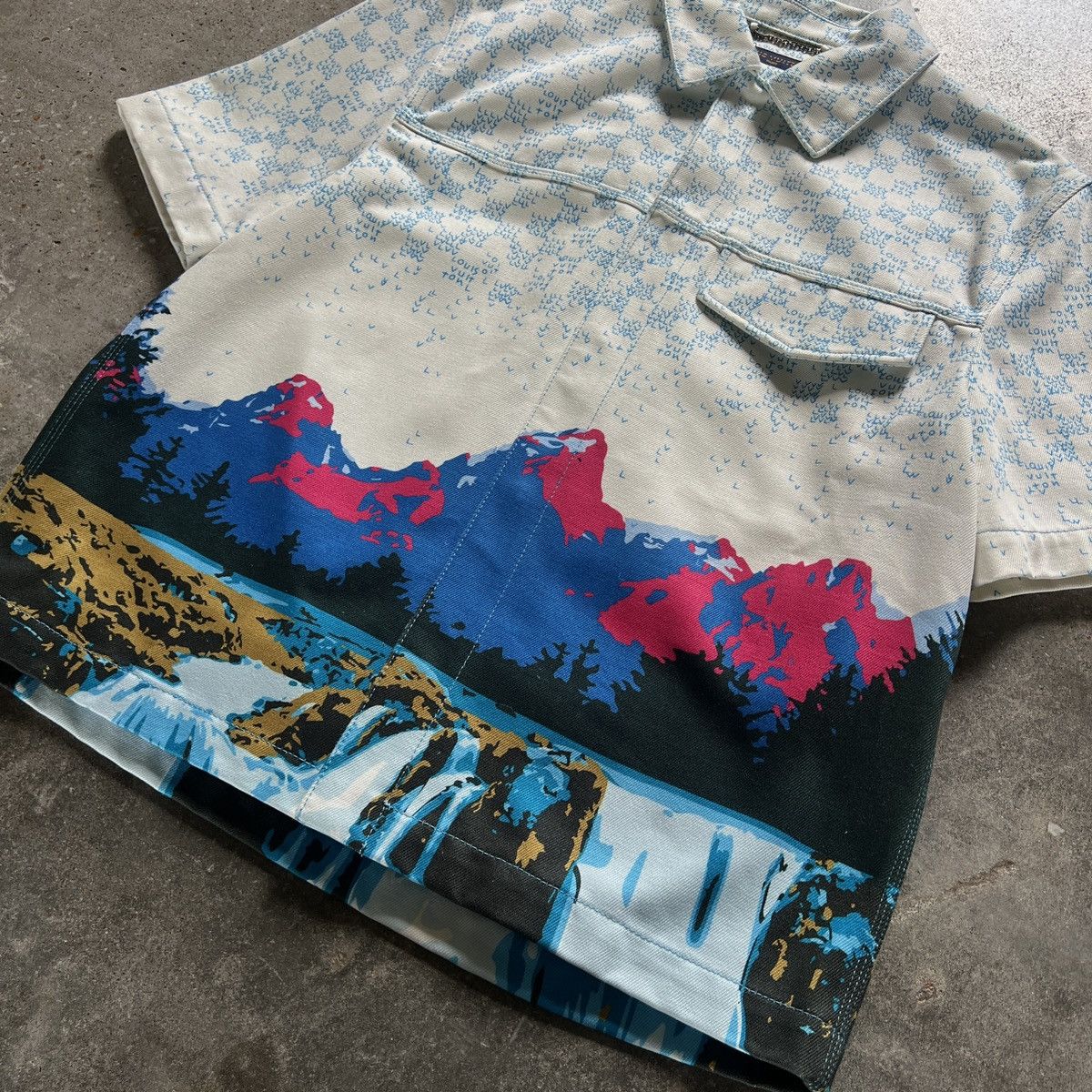 Louis Vuitton × Virgil Abloh 22AW Louis Vuitton Short Sleeve Denim Jacket Size US L / EU 52-54 / 3 - 2 Thumbnail