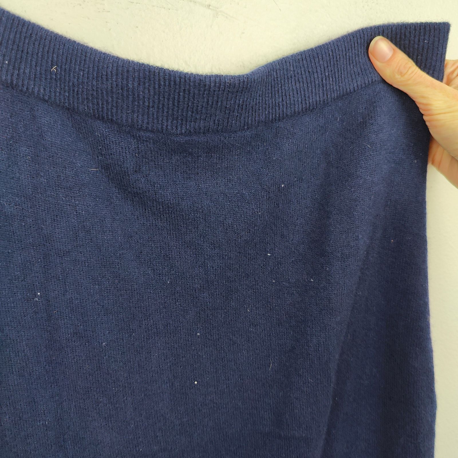 Other Vintage William Kasper Cashmere Maxi Skirt Medium Navy Blue Size 29" - 5 Thumbnail
