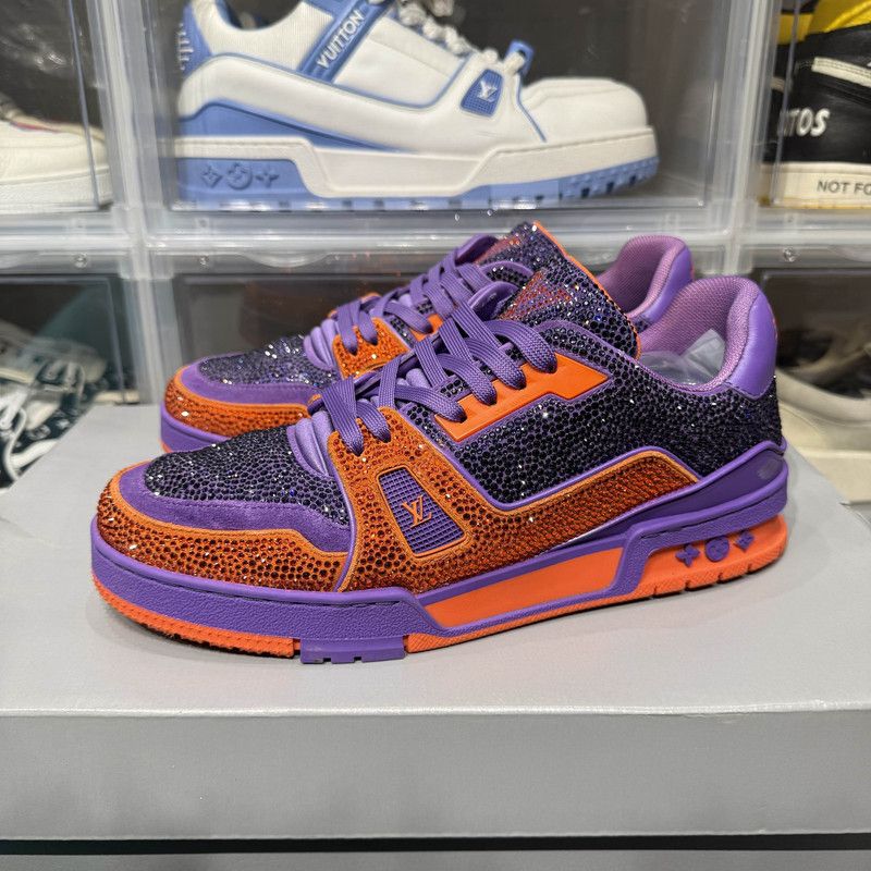 Louis Vuitton Louis Vuitton Stylish Low-Top Sneakers in Purple Orange 0079 Size US 8 / EU 41 - 1 Thumbnail