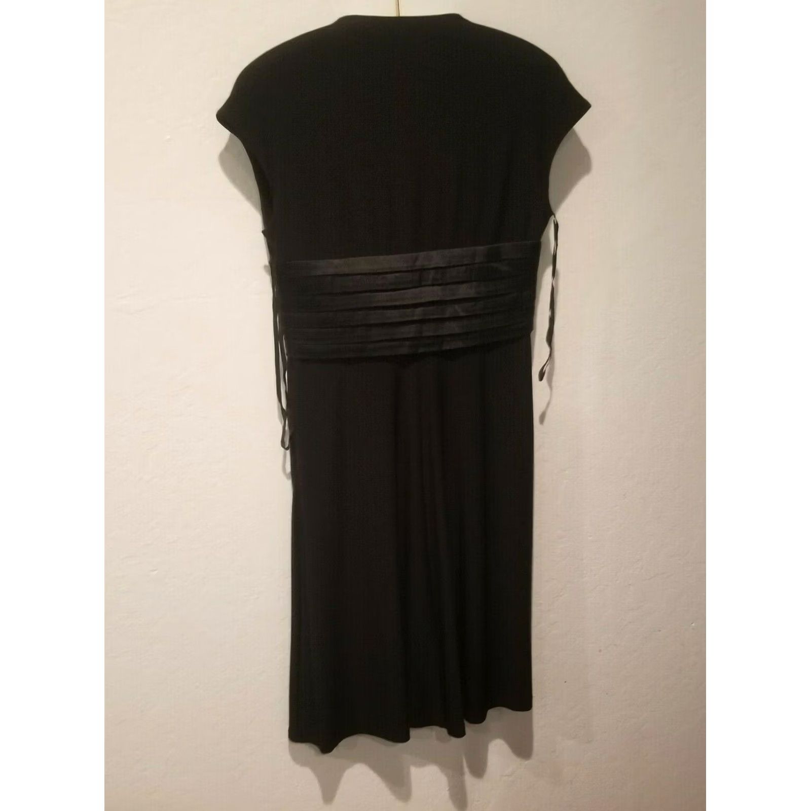 Jones New York Jones New York Black Cap Sleeve Faux Wrap Pleated Cocktail Dress Stretch Size 10 Size L / US 10 / IT 46 - 2 Thumbnail