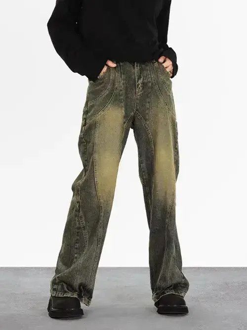 VIBE Washed vintage baggy micro flared jeans Size US 34 / EU 50 - 2 Thumbnail
