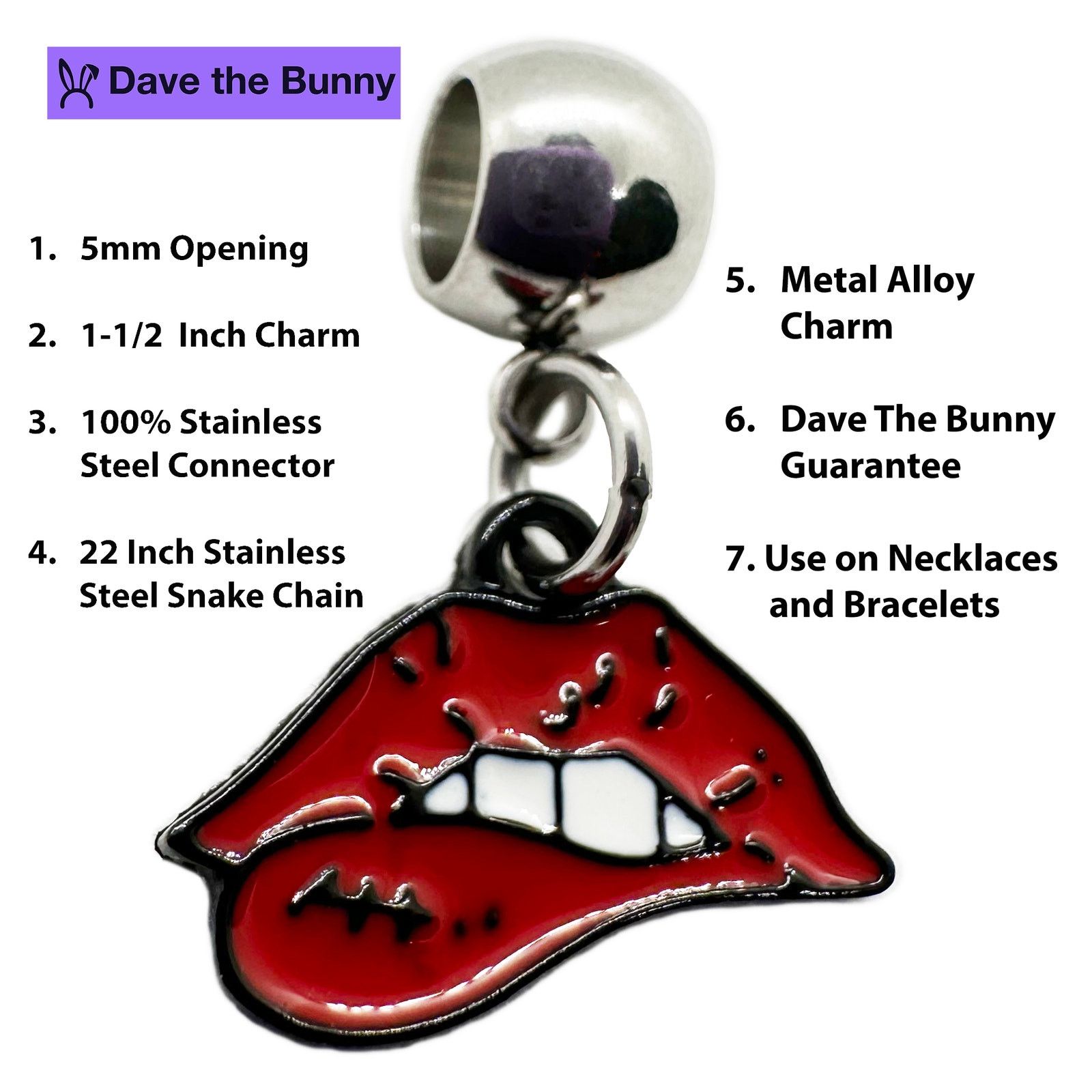 & Other Stories Lips Charm Necklace Pendant Size ONE SIZE - 2 Thumbnail