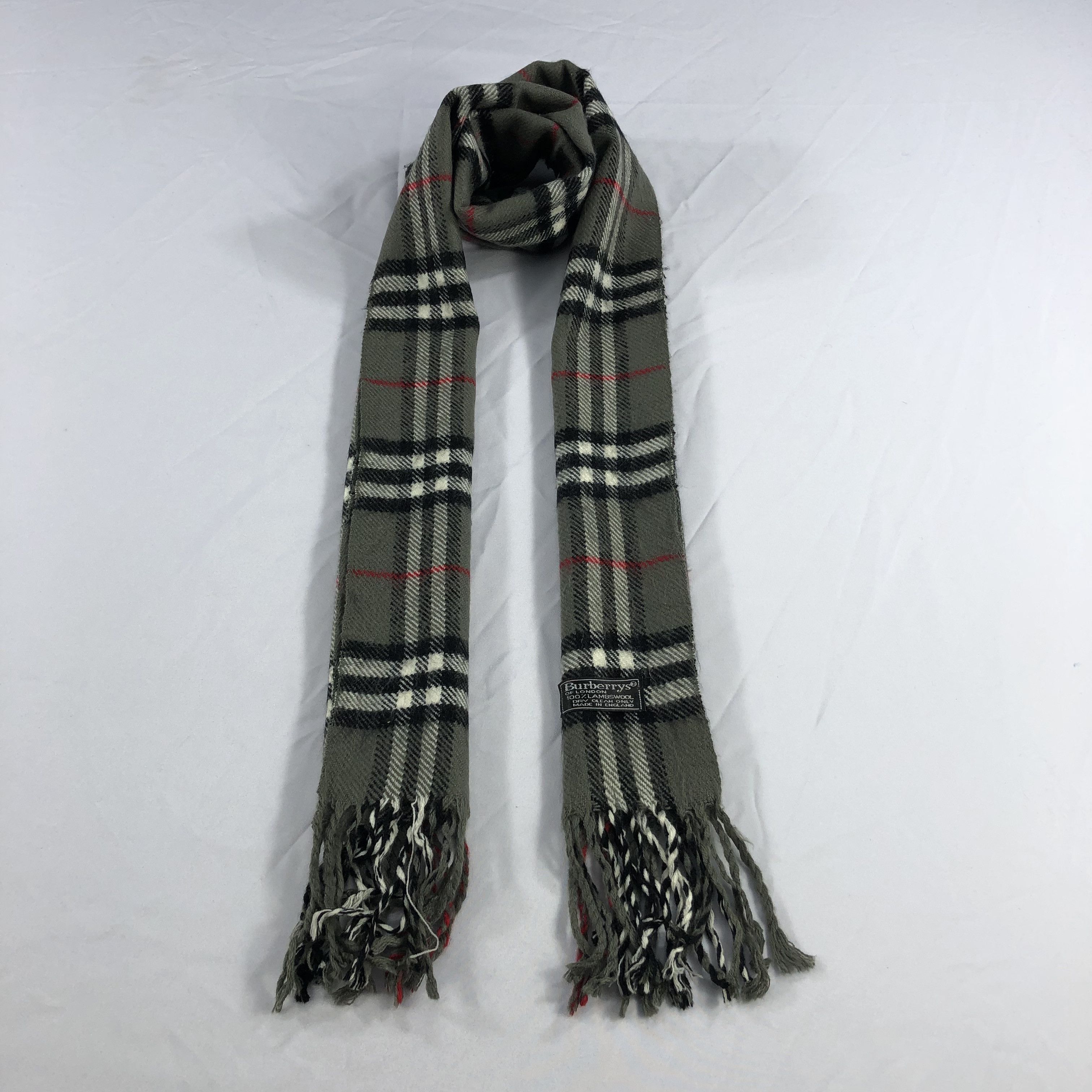 Burberry Burberrys Nova Check Grey Wool Scarf Muffler V1018 Size ONE SIZE - 1 Thumbnail