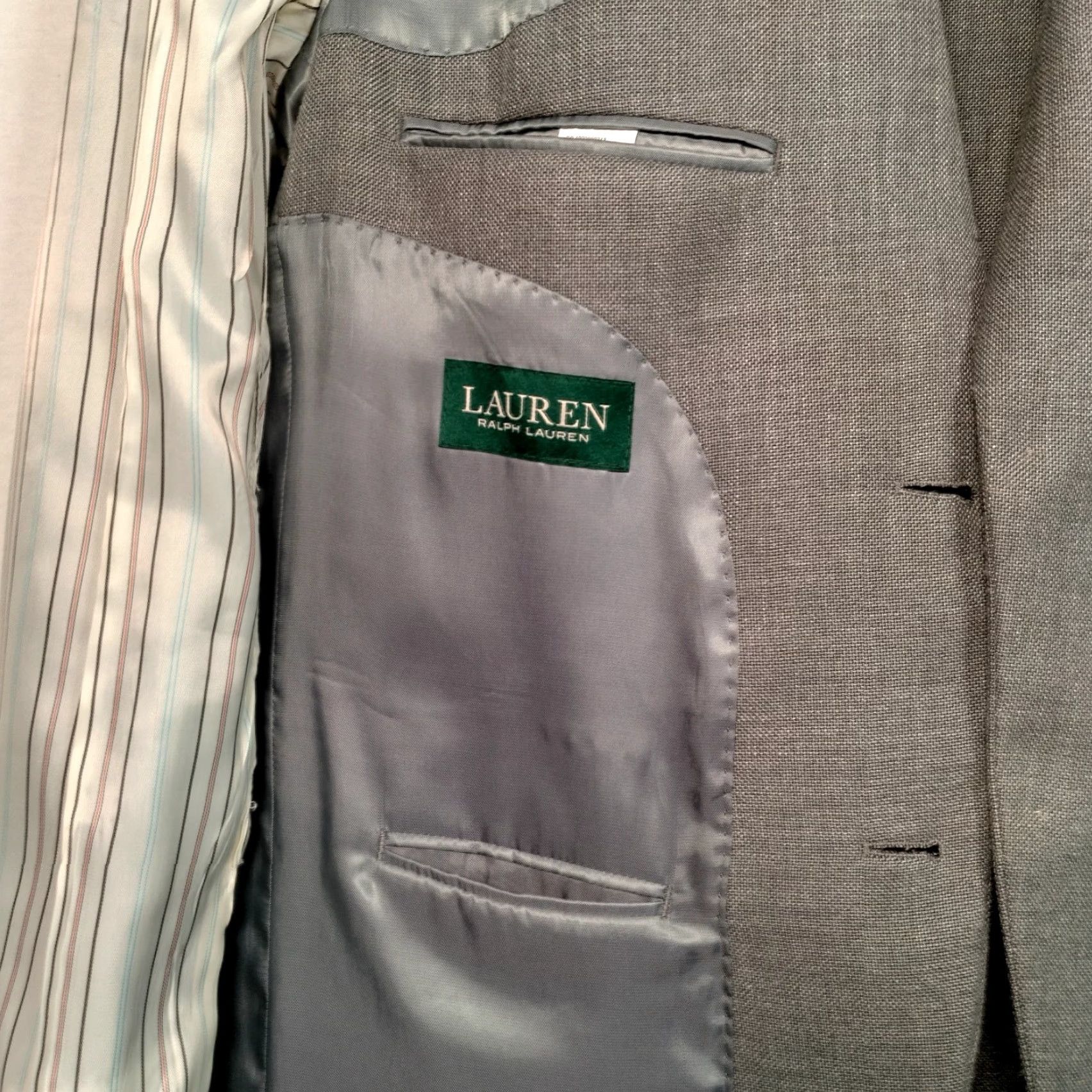 Ralph Lauren Lauren Ralph Lauren Blazer Men 42 R Gray Woven Poly Rayon Linen Blend Blazer/Coat/Office Wear/Professional Size 42R - 5 Thumbnail