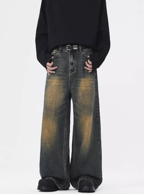 Japanese Brand × Jean American retro washed distressed loose straight jeans Size US 32 / EU 48 - 1 Thumbnail