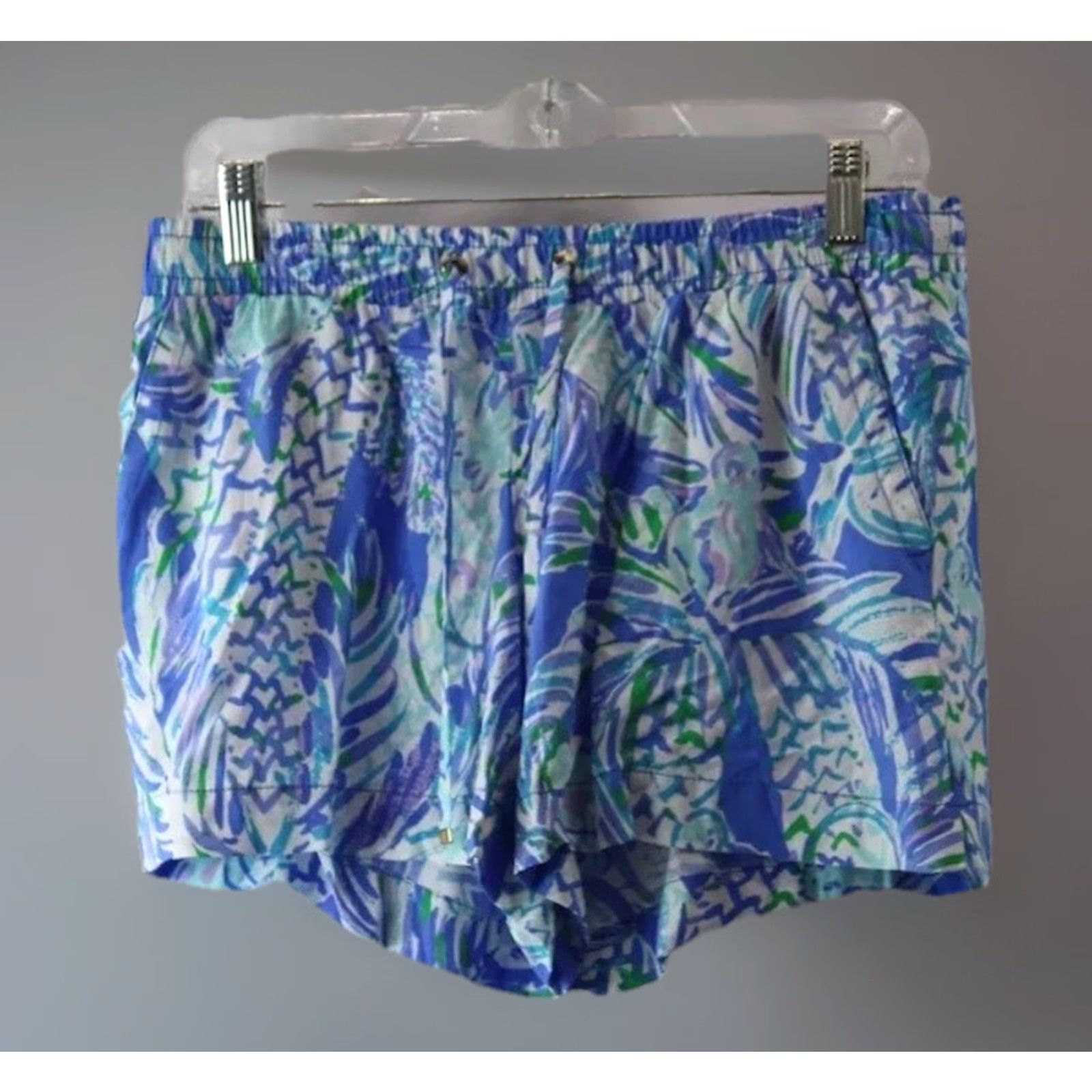 Lilly Pulitzer Women's Lilly Pulitzer Swim Shorts Tropical Blue Watercolor Classic Rayon S Womens Small XS? Wait. Size 28" / US 6 / IT 42 - 2 Thumbnail