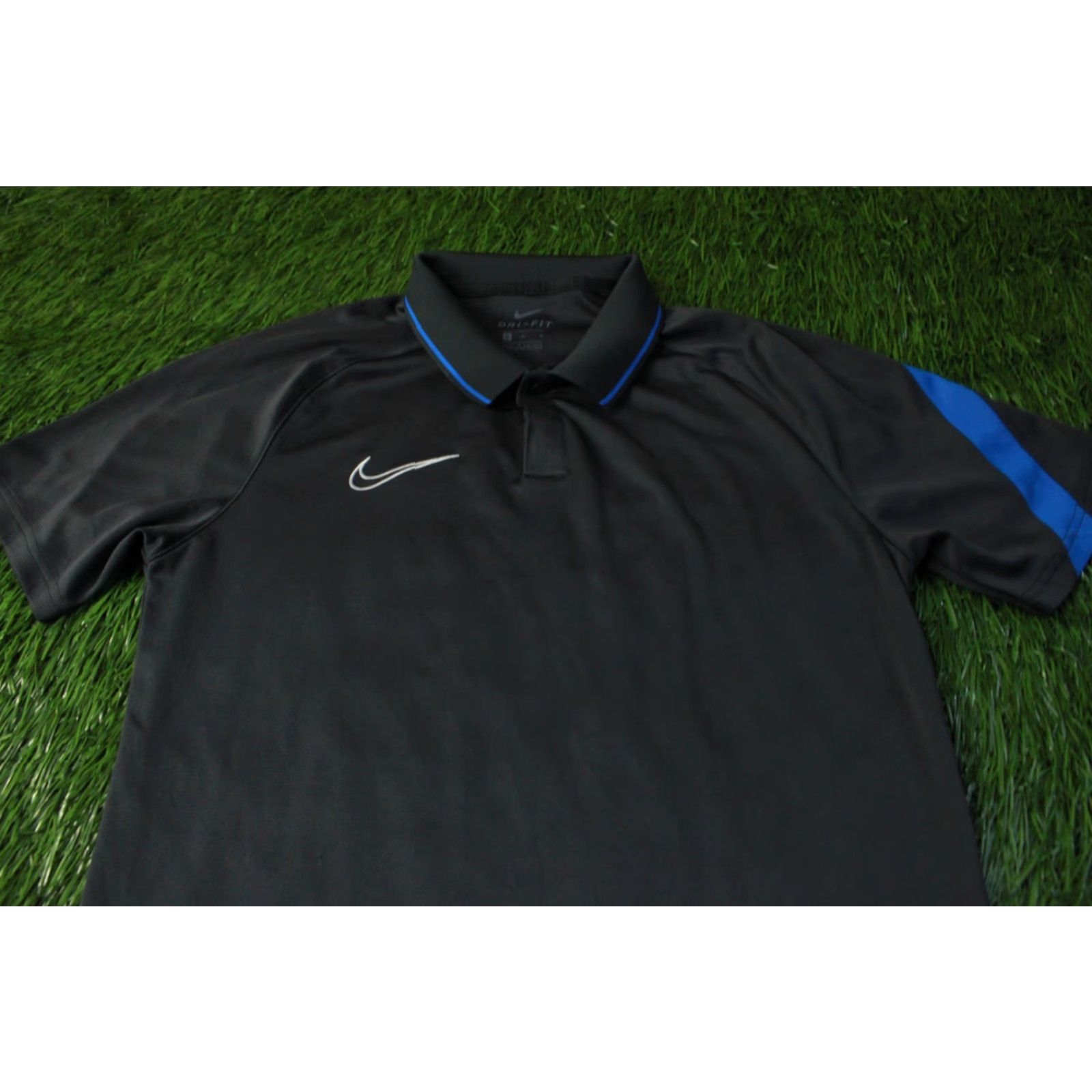 Nike Nike Dry Academy Pro Dri-Fit Football Polo Shirt Mens M Gray and Blue 2020 Nike Dri-FIT Football Polo Shirt Mens M Size US M / EU 48-50 / 2 - 2 Thumbnail