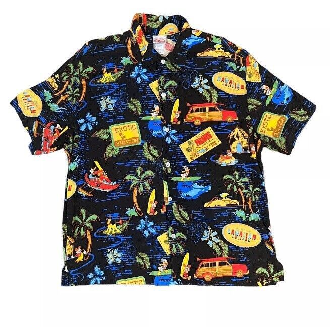 Disney Disney Hawaiian Men's 2XL Shirt Mickey & Friends Button Up Size US XXL / EU 58 / 5 - 1 Thumbnail