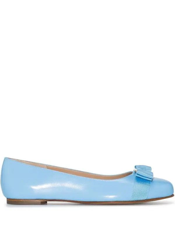 Salvatore Ferragamo o1y0426 Ballet Flats in Sky Blue Size US 5.5 / IT 35.5 - 1 Thumbnail