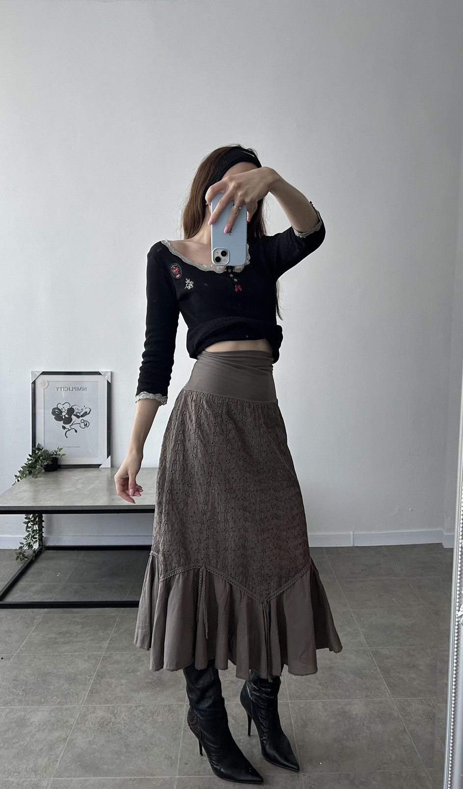 Vintage Vintage Italian Ruffle Midi Skirt Y2K Archival Size 36" / US 14 / IT 50 - 3 Thumbnail