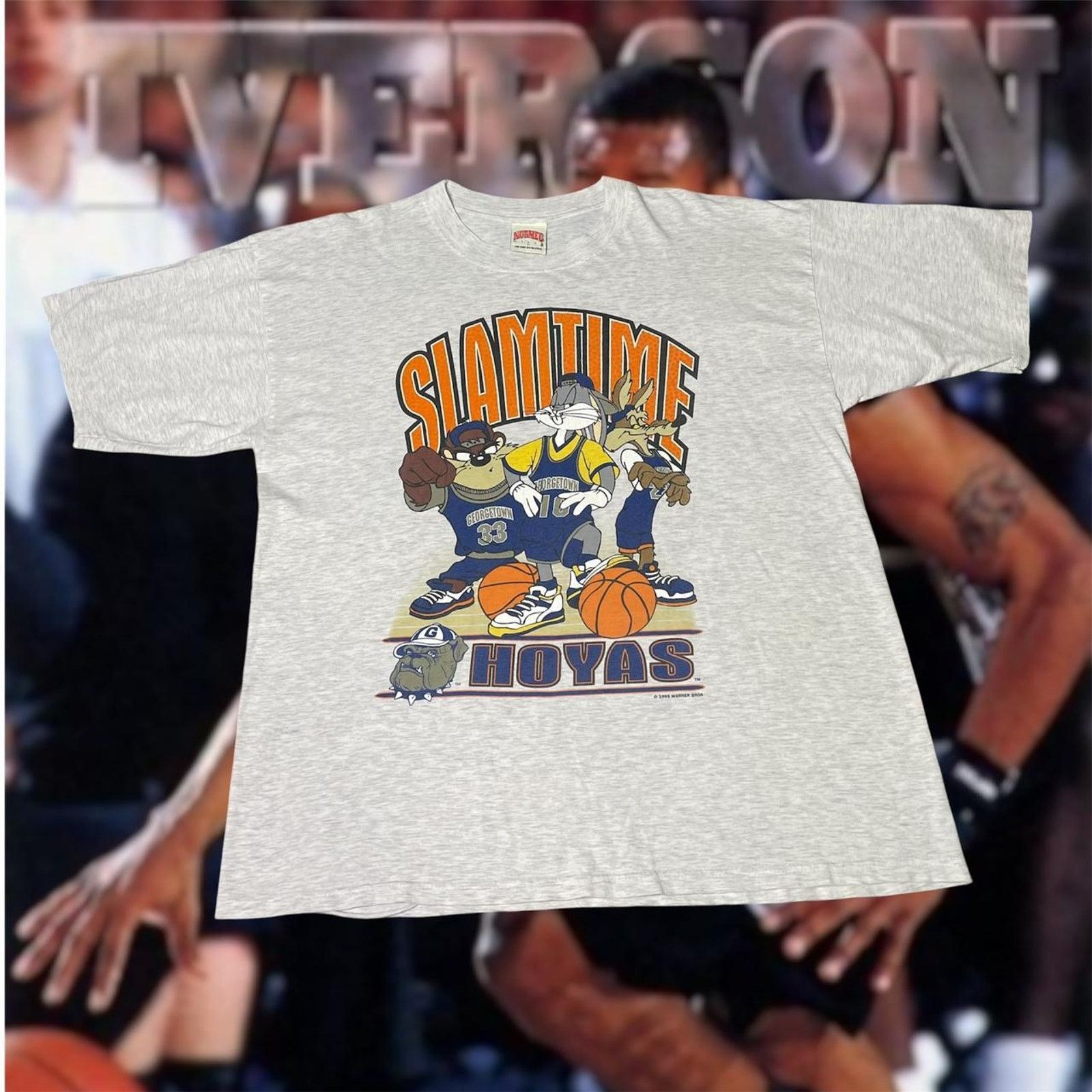 Nutmeg × Vintage VTG 1995 NCAA Georgetown Hoyas Looney Tunes Mens Sz L Large Size US L / EU 52-54 / 3 - 1 Thumbnail