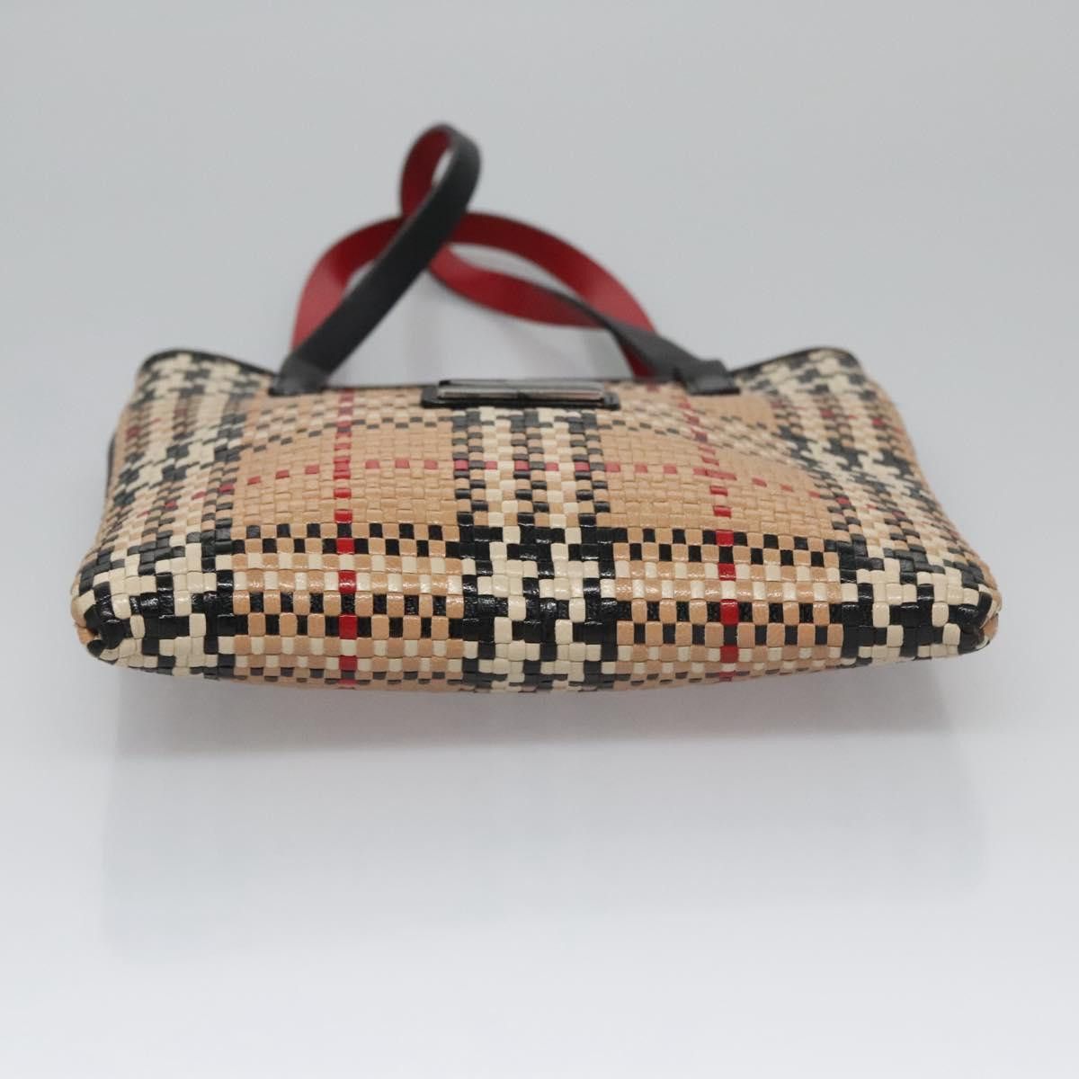 Burberry Burberry Blue Label Nova Check Hand Bag Leather Beige Size ONE SIZE - 9 Thumbnail