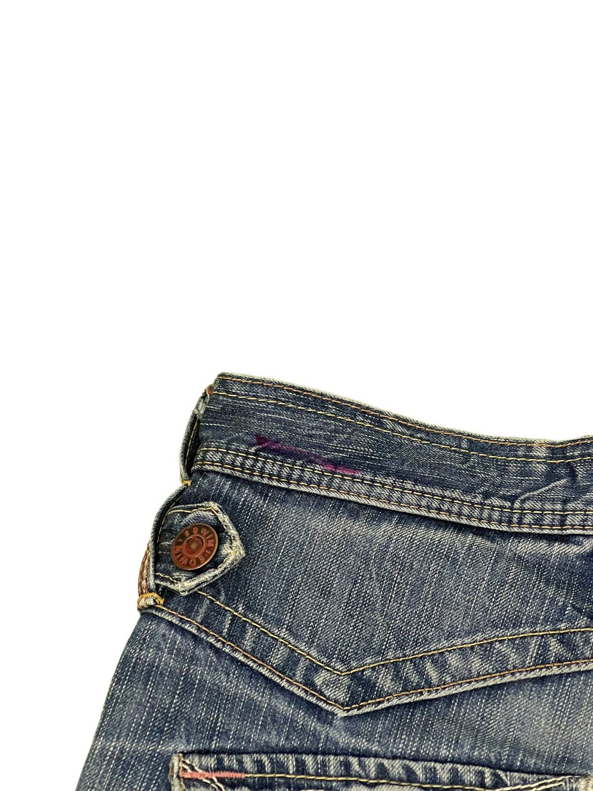 Japanese Brand Flare Jeans Edwin Faded Distres Low Rise Boot Cut 8🟦7 Size US 30 / EU 46 - 19 Thumbnail
