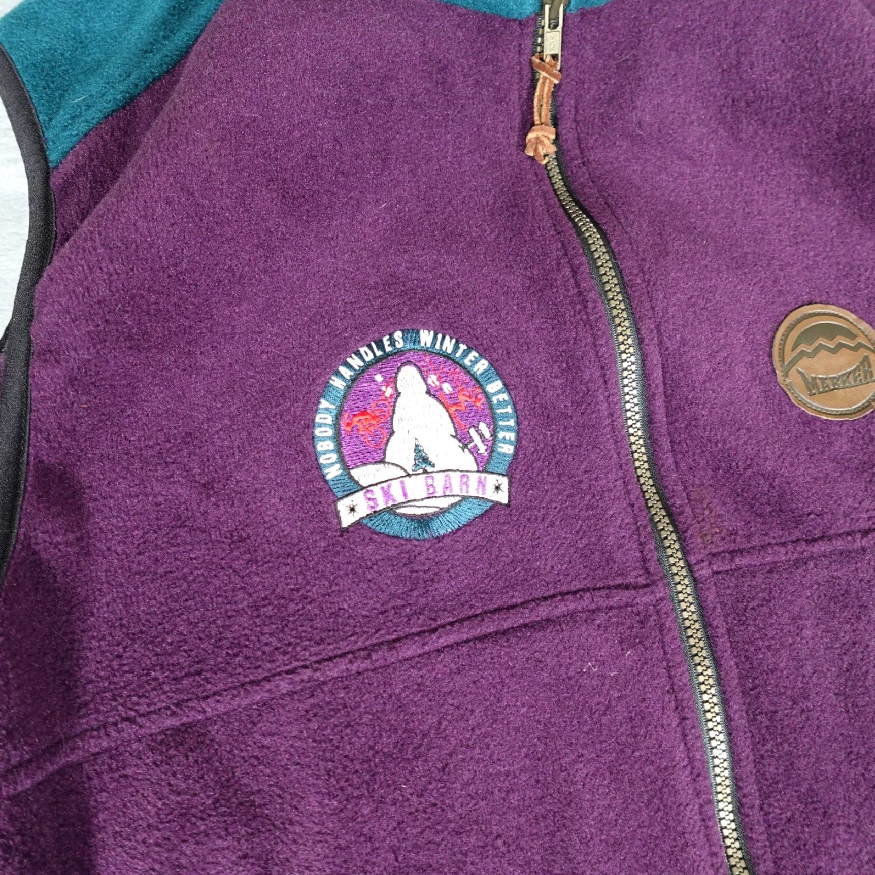 Barker Vintage 90s Ski Barn Fleece Polartec Sweater Vest Womens 2XL Made In USA Purple Size XXL / US 16-18 / IT 52-54 - 4 Thumbnail