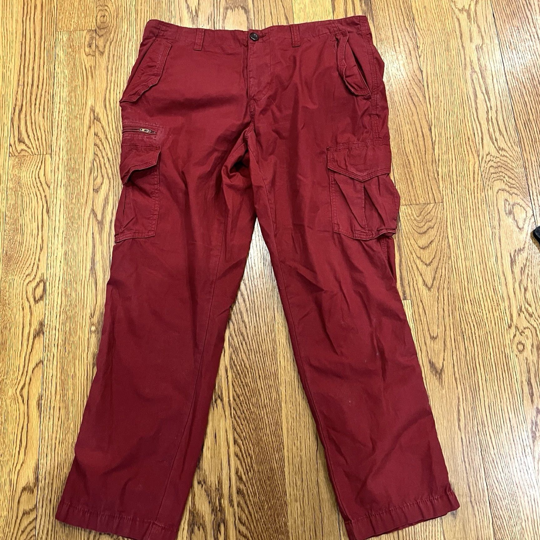 Tommy Hilfiger Tommy Hilfiger Cargo Pants Mens 34x31 Red Straight Leg Utility Casual Hiking Y2K Size US 34 / EU 50 - 5 Thumbnail