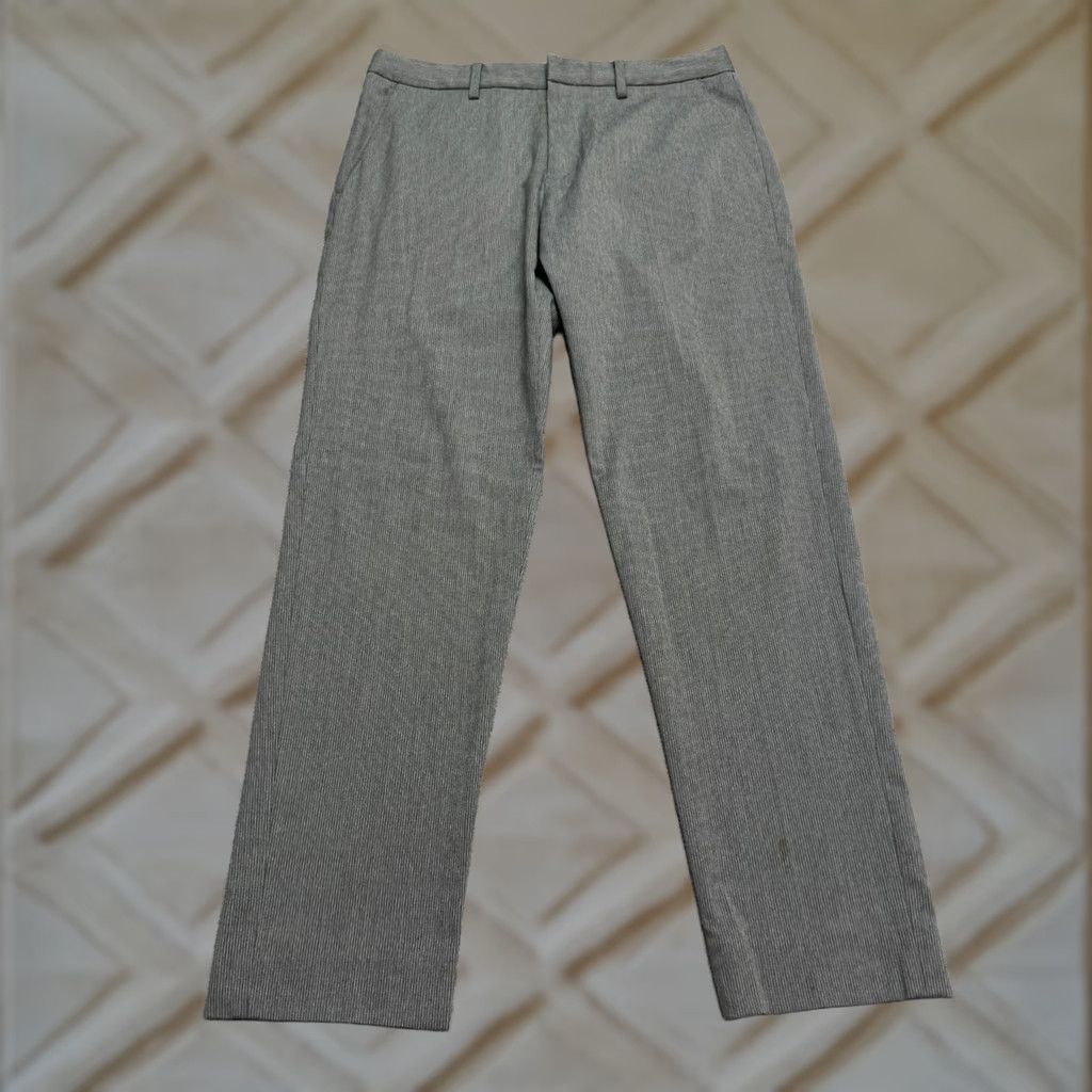 Armani Exchange A/X Armani Exchange Dress Pants Mens 31R Gray Pinstriped Straight Flat Front Size US 31 - 1 Thumbnail
