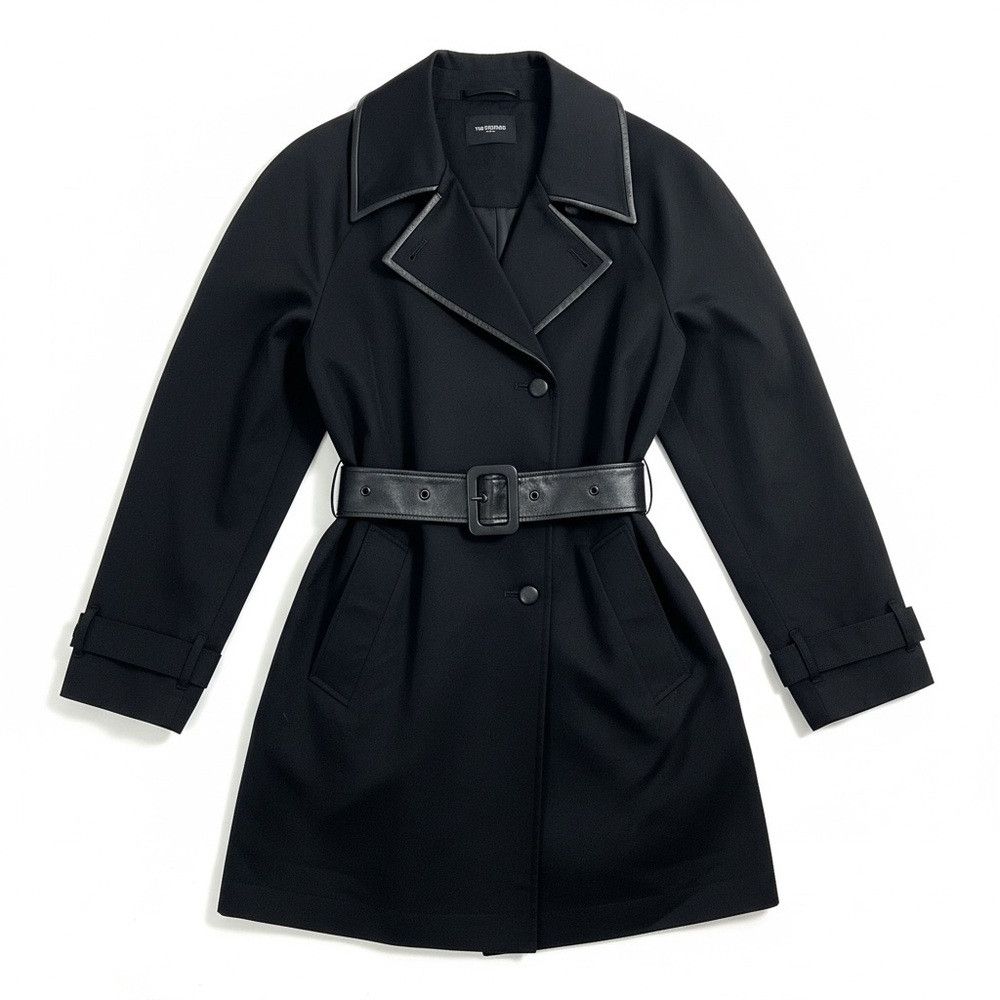 The Kooples The Kooples LEMAL Trench Coat Black Leather Belt Cotton Siz Size XS / US 0-2 / IT 36-38 - 3 Thumbnail