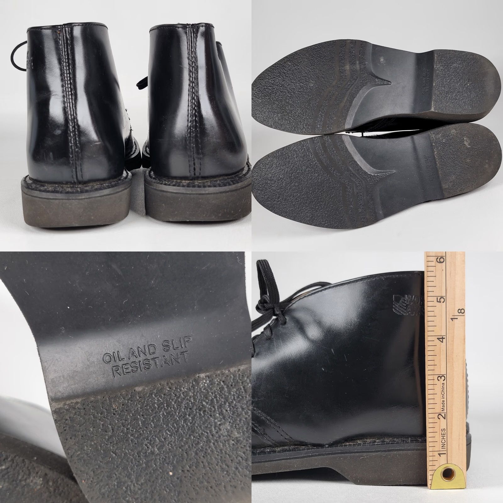 Vintage Work America Boots Chukka Boots Black Slip Resistant Oil Resistant Men 11 EA Leather Leather Ankle Lace Up Round Toe Size US 11 / EU 44 - 8 Thumbnail