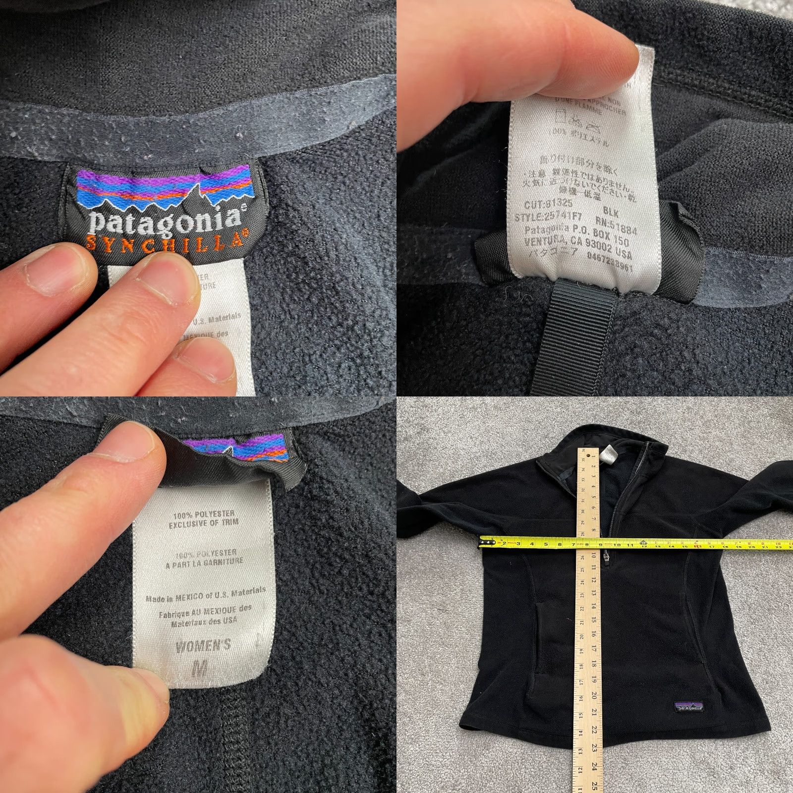 Patagonia VINTAGE Patagonia Jacket Womens M Black 1/2 Zip Fleece Synchilla Outdoor Classic Outdoor Mid-Length Casual Size M / US 6-8 / IT 42-44 - 9 Thumbnail