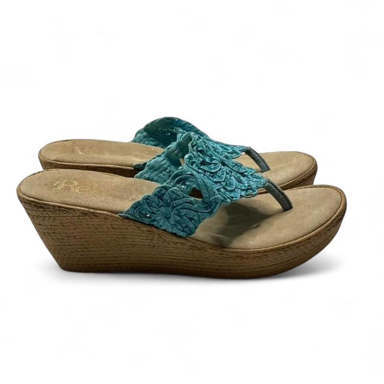 Other Reba Tropical Y2K Boho Summer 3” Wedge Sandals Size 8 1/2 Size US 8.5 / IT 38.5 - 2 Thumbnail