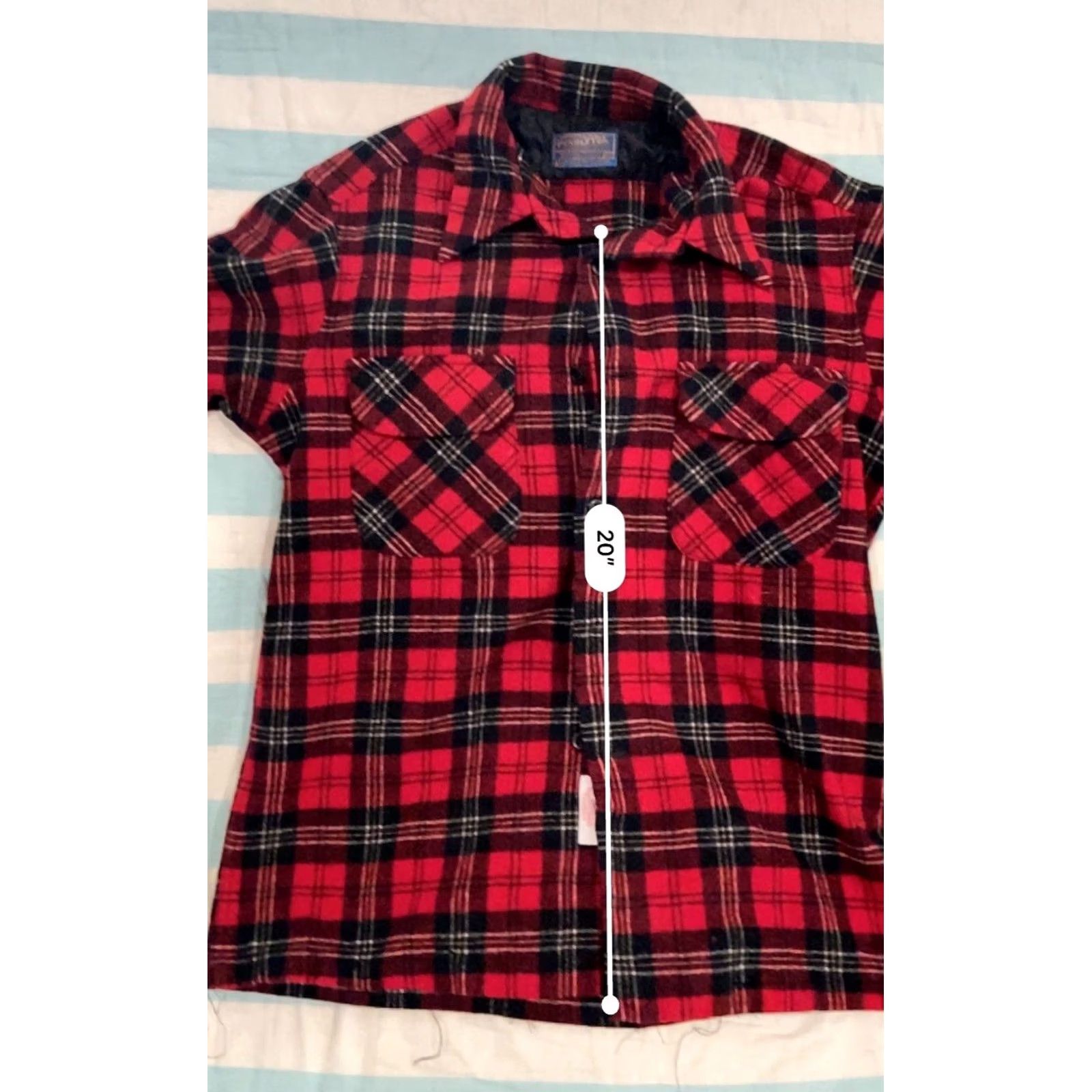 Pendleton VTG Pendleton Board Shirt Mens M Wool Flannel Red Plaid Button-Down with Pockets, Classic Fit, 70s 80s USA Size US M / EU 48-50 / 2 - 8 Thumbnail