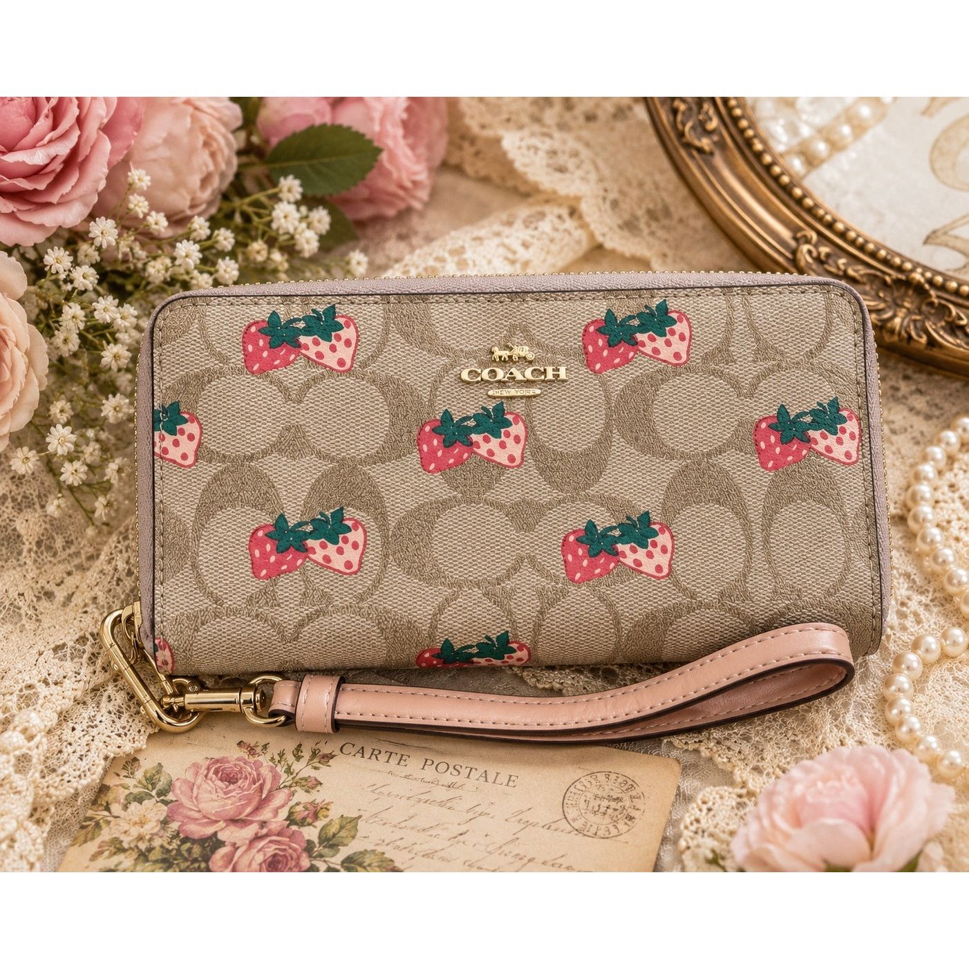 Coach Coach Strawberry Pink Fruit Wallet Size ONE SIZE - 1 Thumbnail