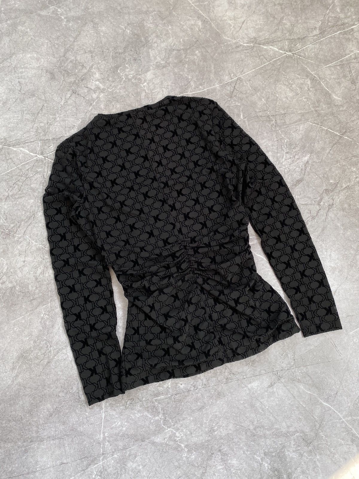 Karl Lagerfeld Karl Lagerfeld Paris Multi Logo Print Blouse Long Sleeves Size S / US 4 / IT 40 - 8 Thumbnail