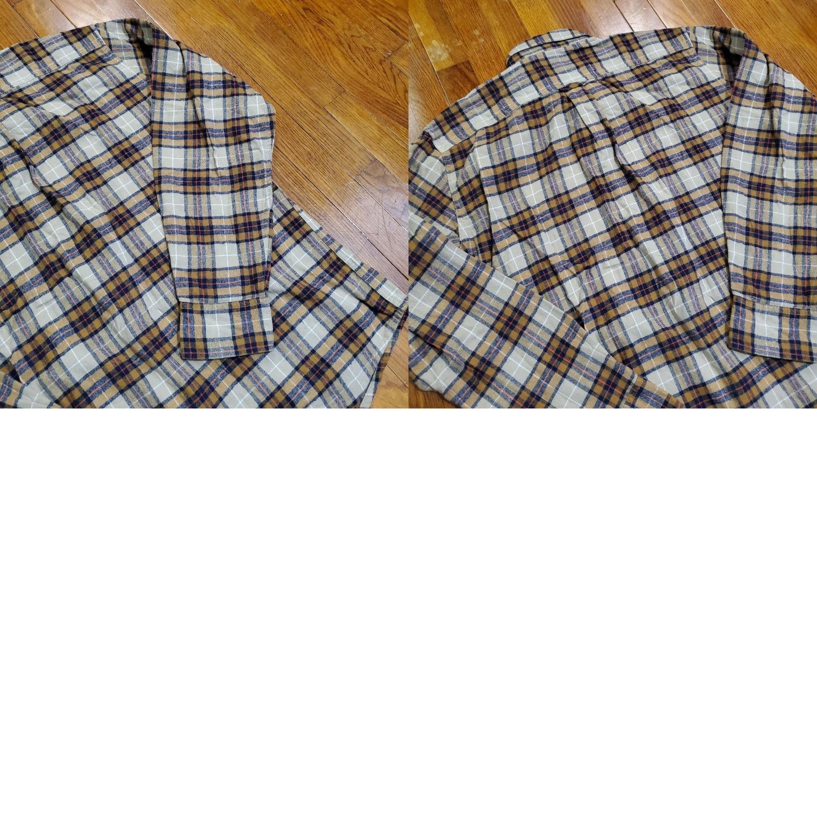 Eddie Bauer Eddie Bauer Bristol Flannel Shirt Mens XL Plaid Long Sleeve Button-Up Beige Tan Brown Blue Pocket Logo Size US XL / EU 56 / 4 - 9 Thumbnail