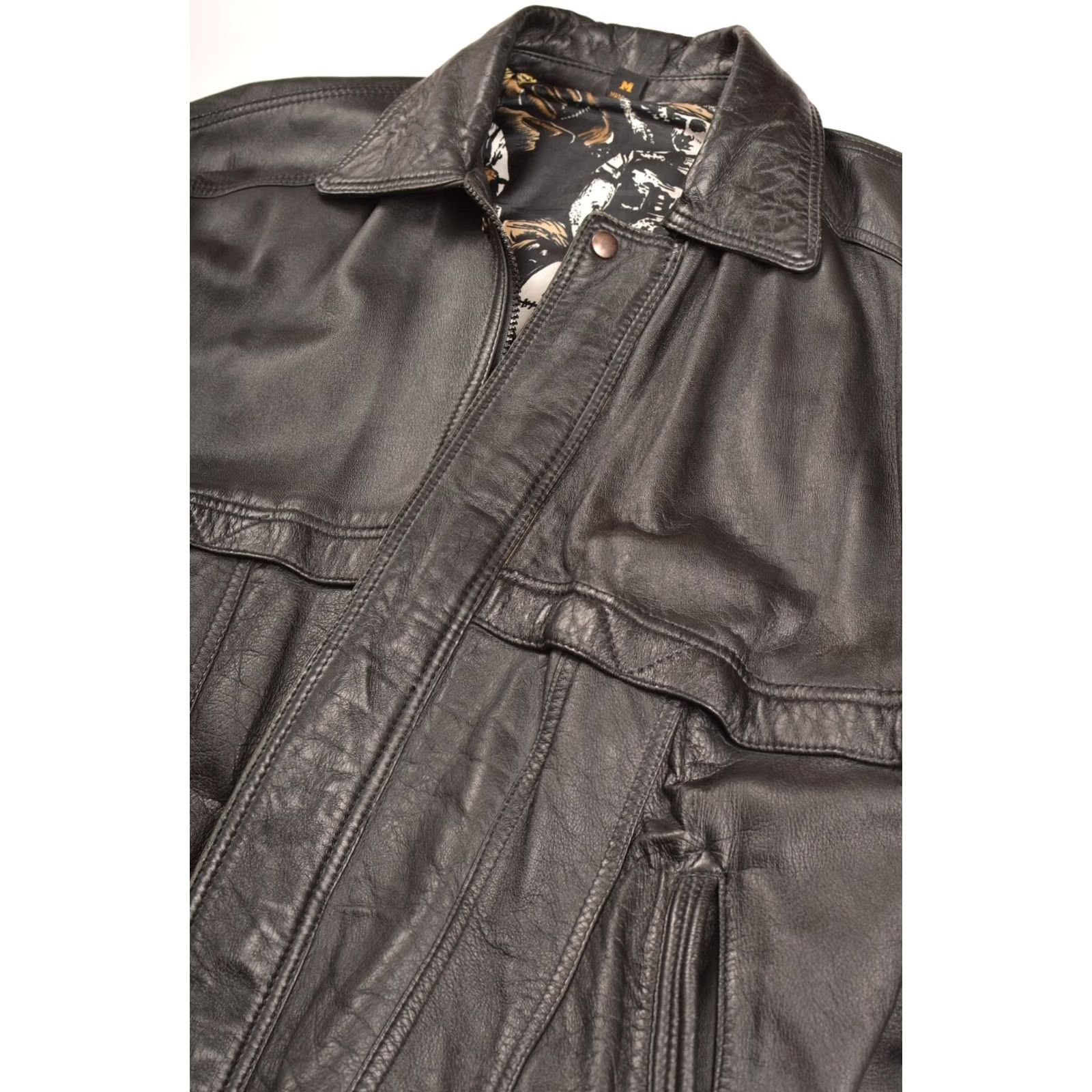 Vintage VINTAGE Wright & Ditson Regulation Black Leather Jacket Shirt/Men M 100% Leather Bomber Jacket Pakistan Mens Size US M / EU 48-50 / 2 - 2 Thumbnail