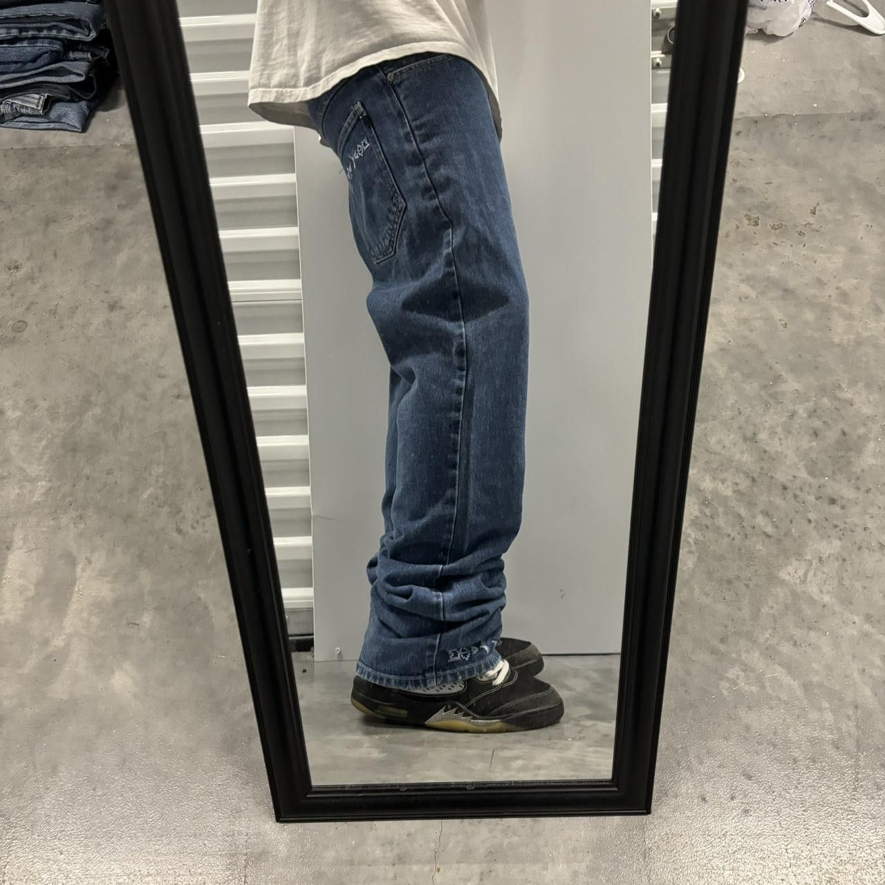 Japanese Brand × Vintage Crazy Vintage Y2K/2000s Grunge Medium Wash Bootcut Denim Jeans! Size US 32 / EU 48 - 2 Thumbnail