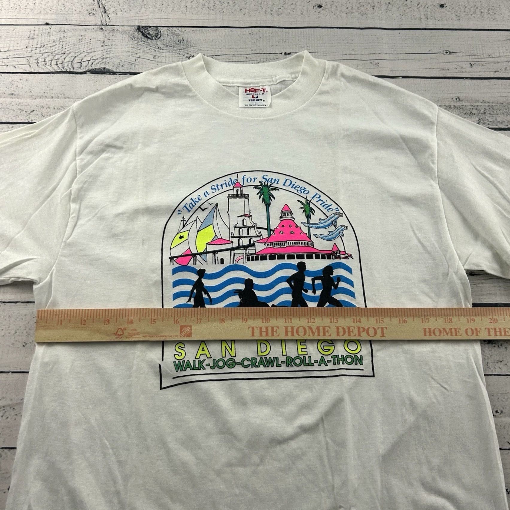 TEE JAYS Vintage San Diego Walk Jog Crawl Roll A Thon Long Sleeve T Shirt Men's Large Size US L / EU 52-54 / 3 - 5 Thumbnail