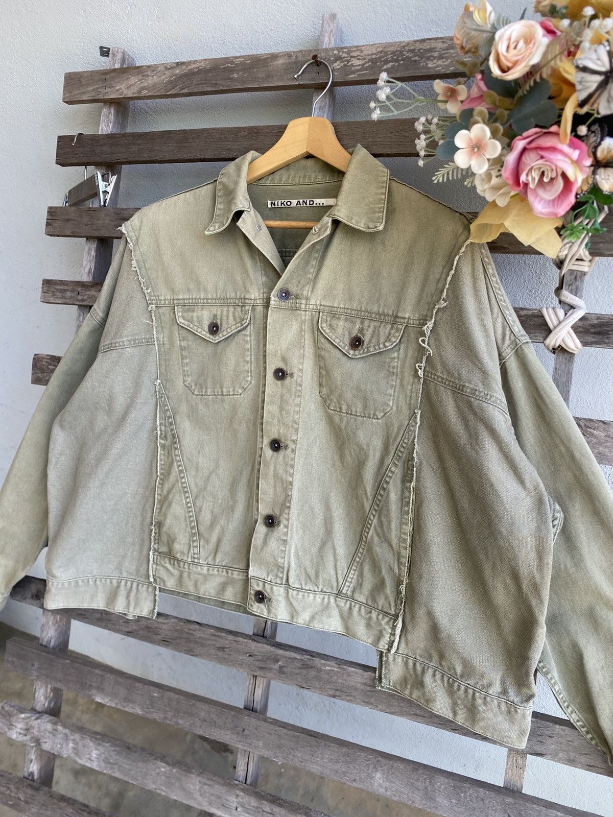 Japanese Brand Niko and…Distressed trucker jacket look like margiela design Size US XL / EU 56 / 4 - 5 Thumbnail