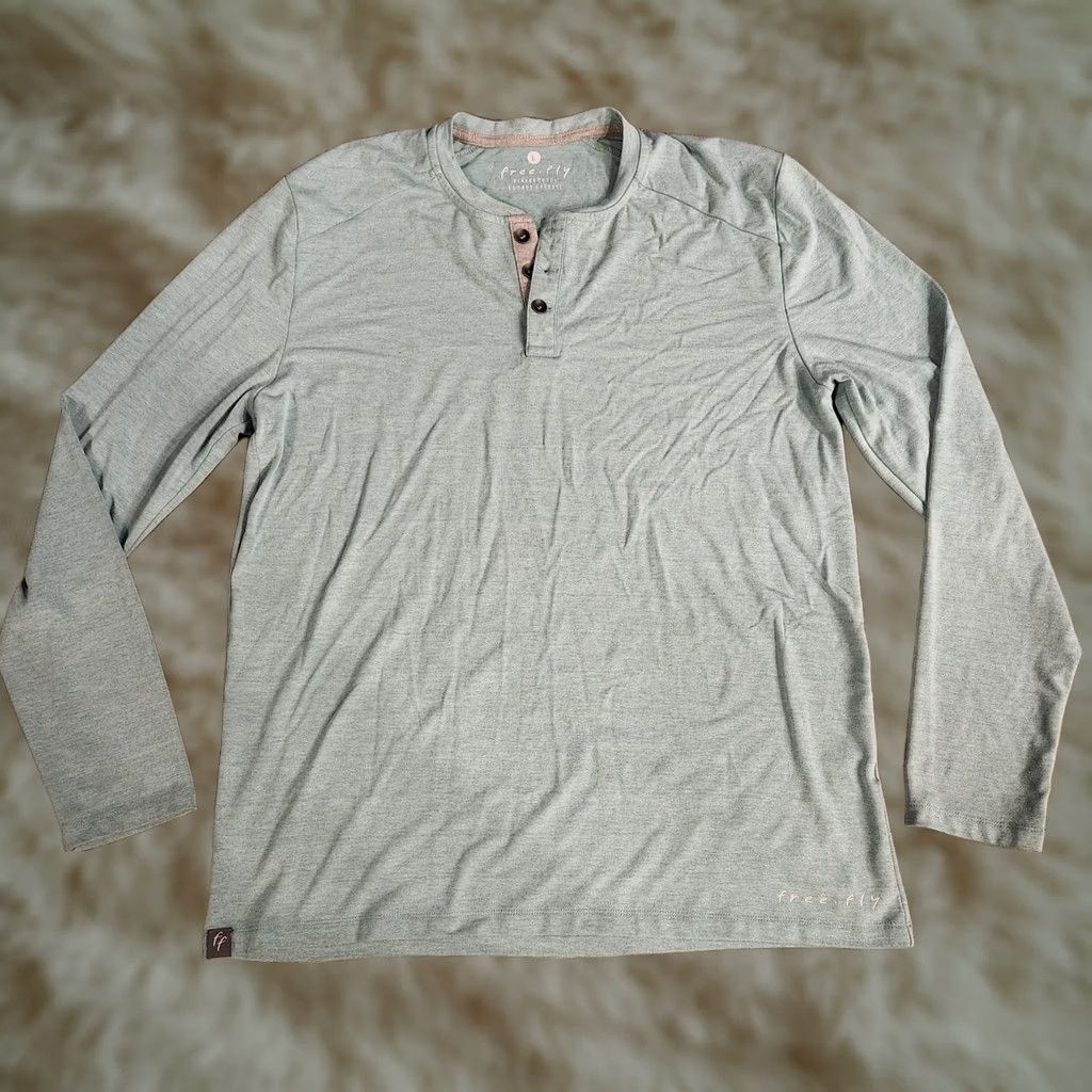 Vintage Free Fly Henley Performance Bamboo Mens Large Green Long Sleeve Stretch Henley Shirt Athletic Activewear Mens XS? Size US L / EU 52-54 / 3 - 1 Thumbnail